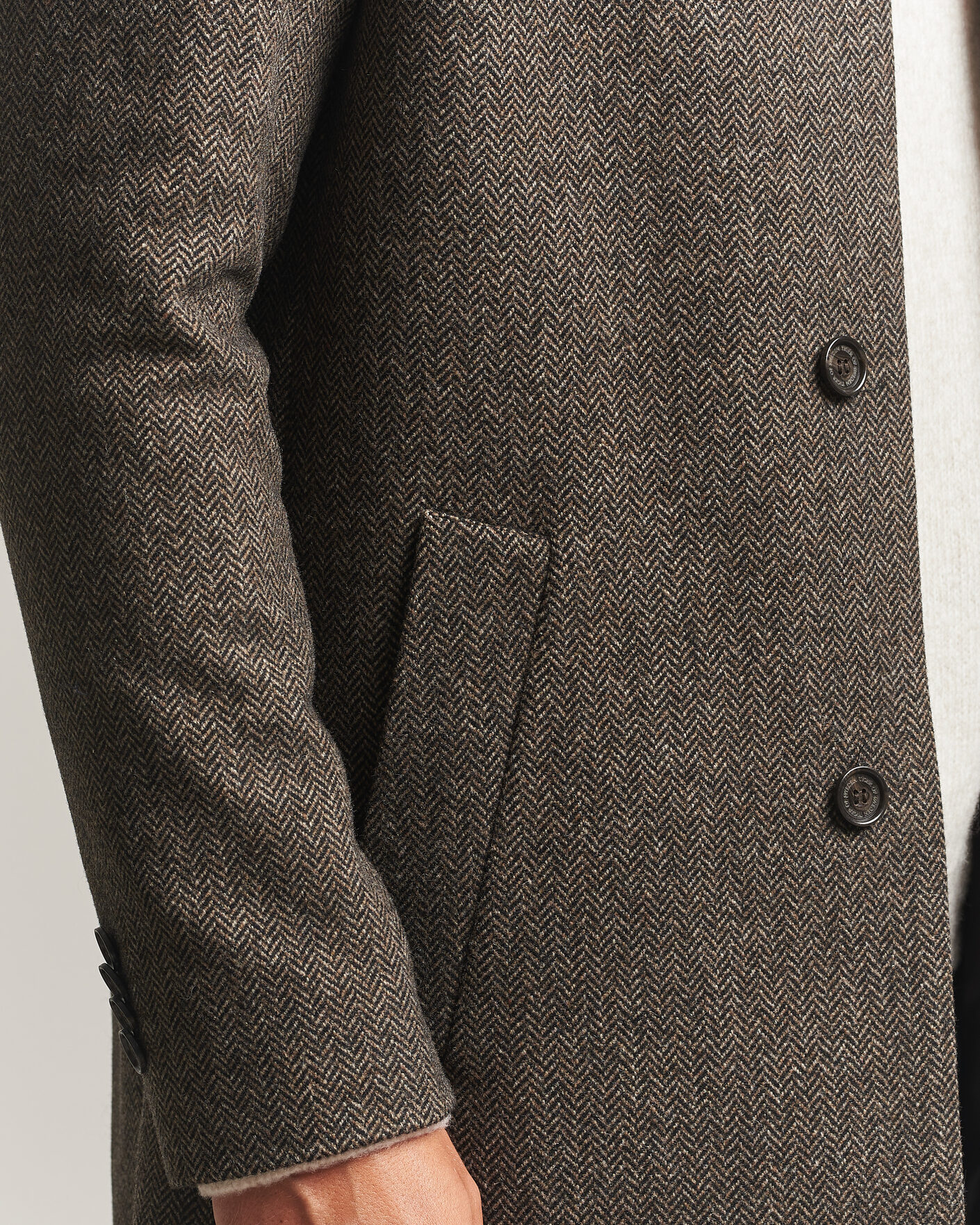 Mies | Takit | Tiger of Sweden | Aleric Wool Herringbone Coat Brown