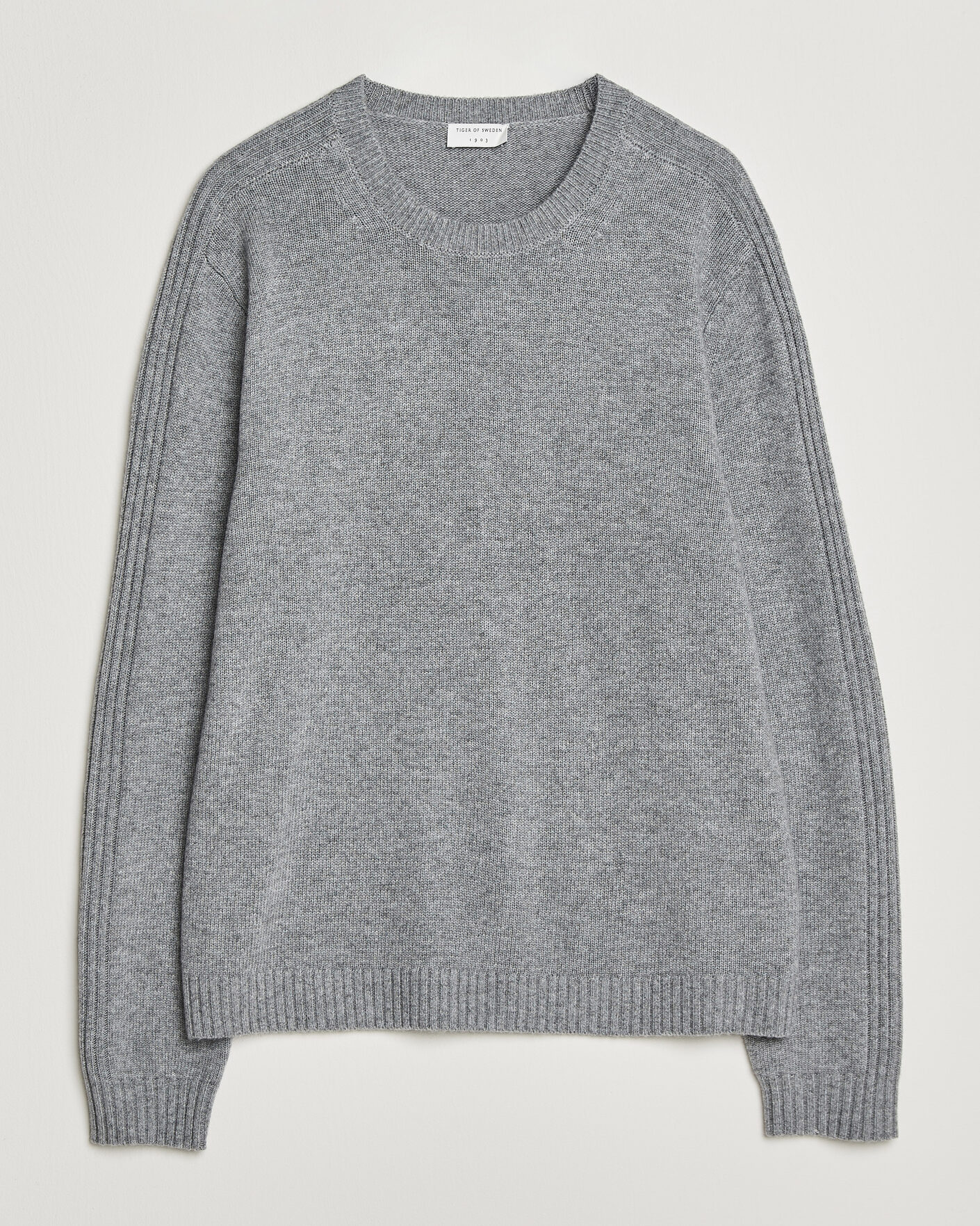 Mies | Puserot | Tiger of Sweden | Wilfred Wool/Cashmere Sweater Light Grey Melange