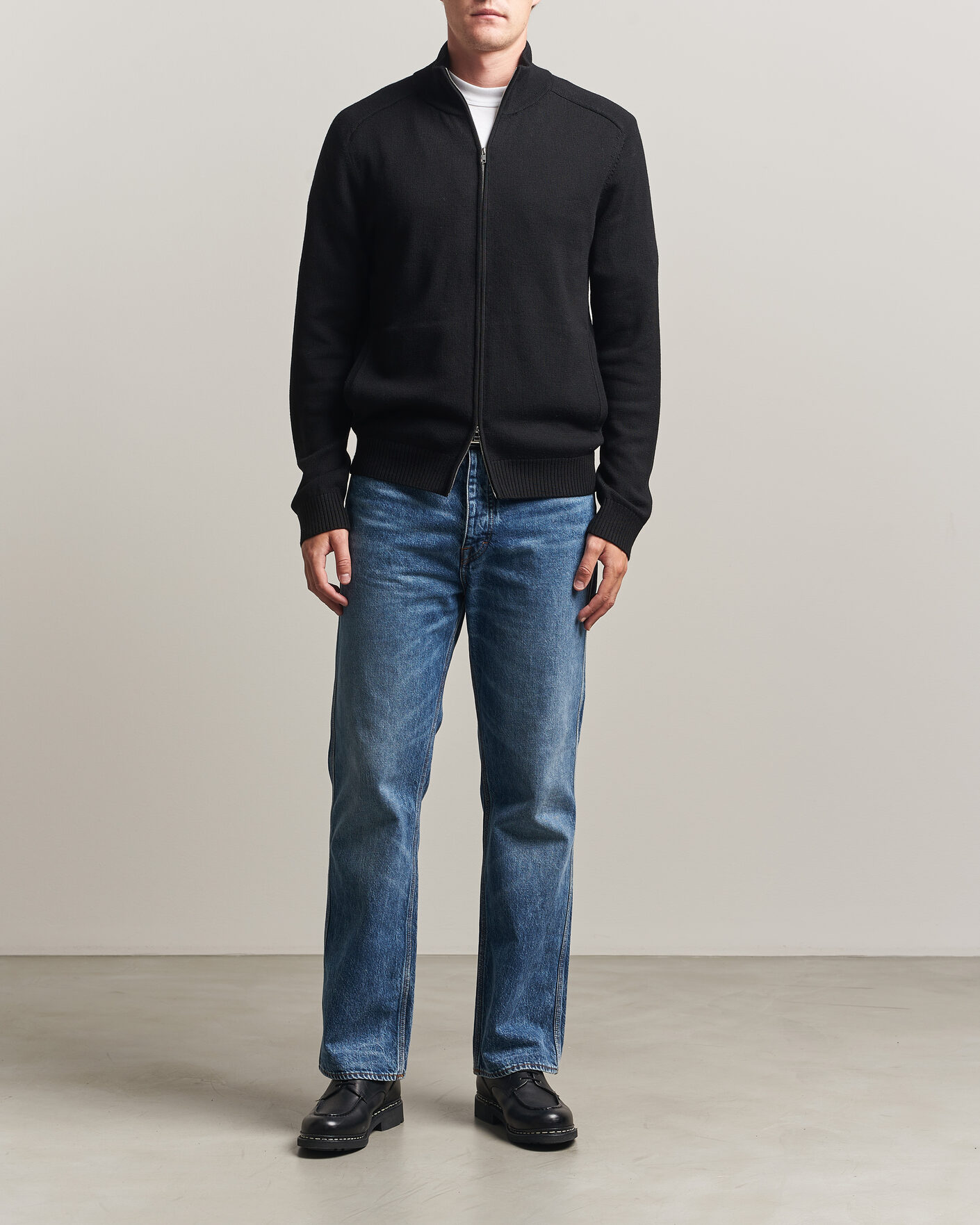 Mies | Puserot | Tiger of Sweden | Cassian Wool Full Zip Black