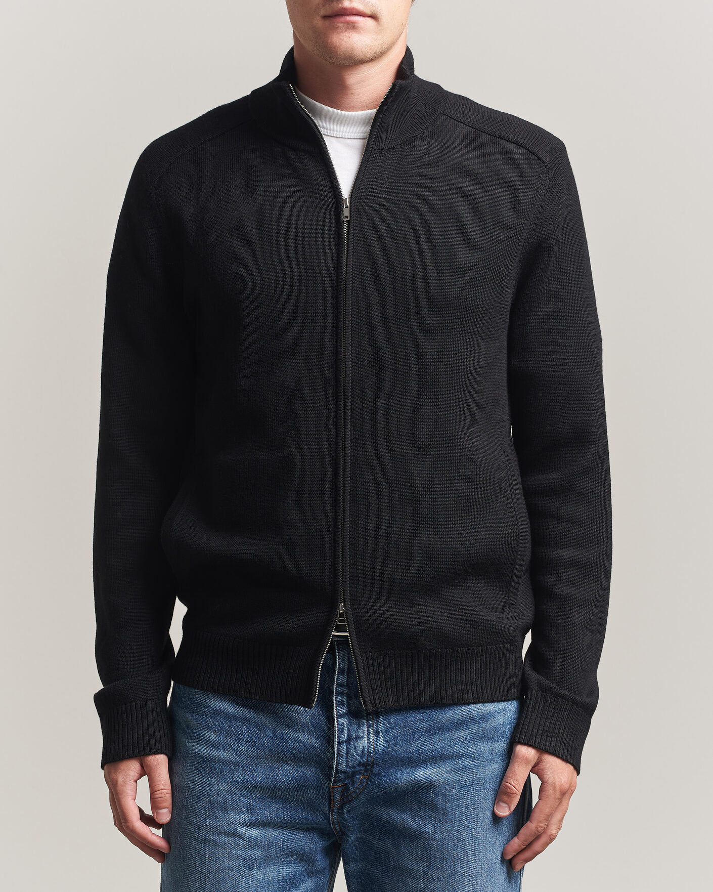 Mies | Puserot | Tiger of Sweden | Cassian Wool Full Zip Black