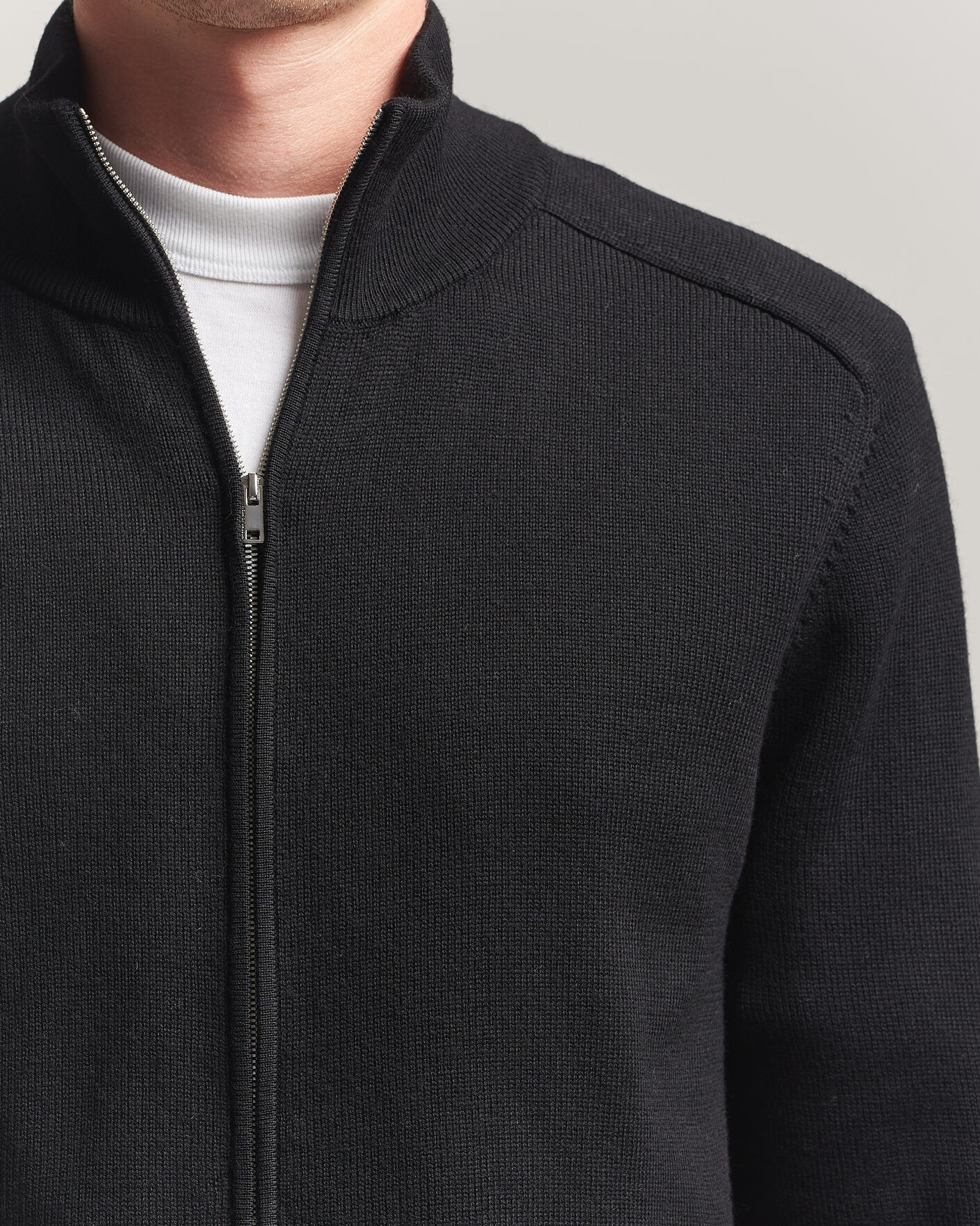 Mies | Puserot | Tiger of Sweden | Cassian Wool Full Zip Black