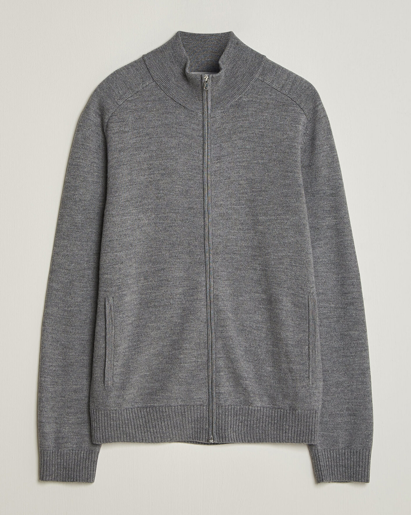 Mies | Puserot | Tiger of Sweden | Cassian Wool Full Zip Concrete Melange
