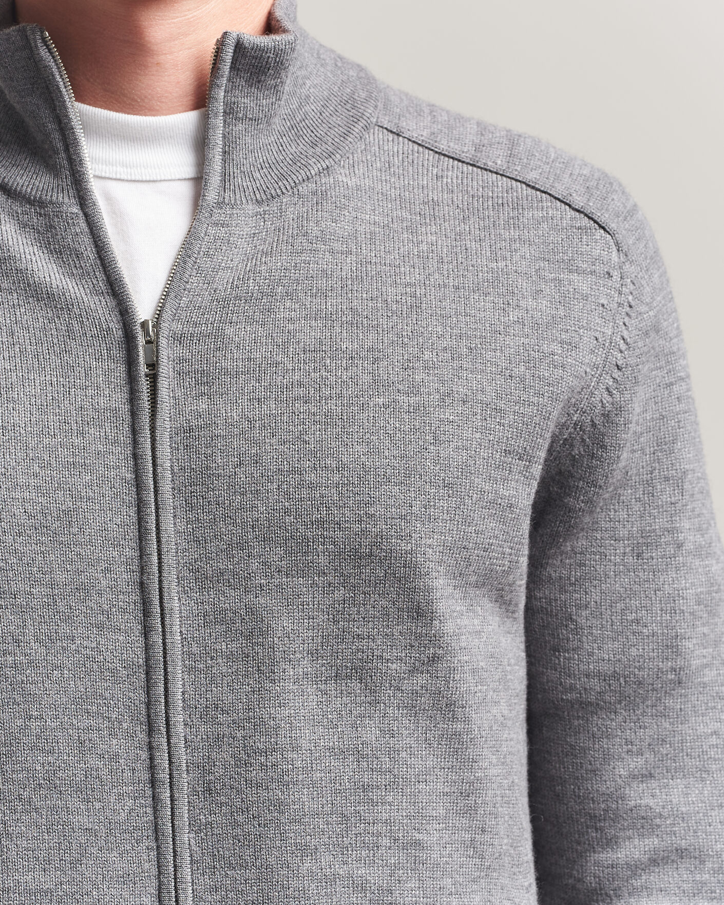 Mies | Puserot | Tiger of Sweden | Cassian Wool Full Zip Concrete Melange