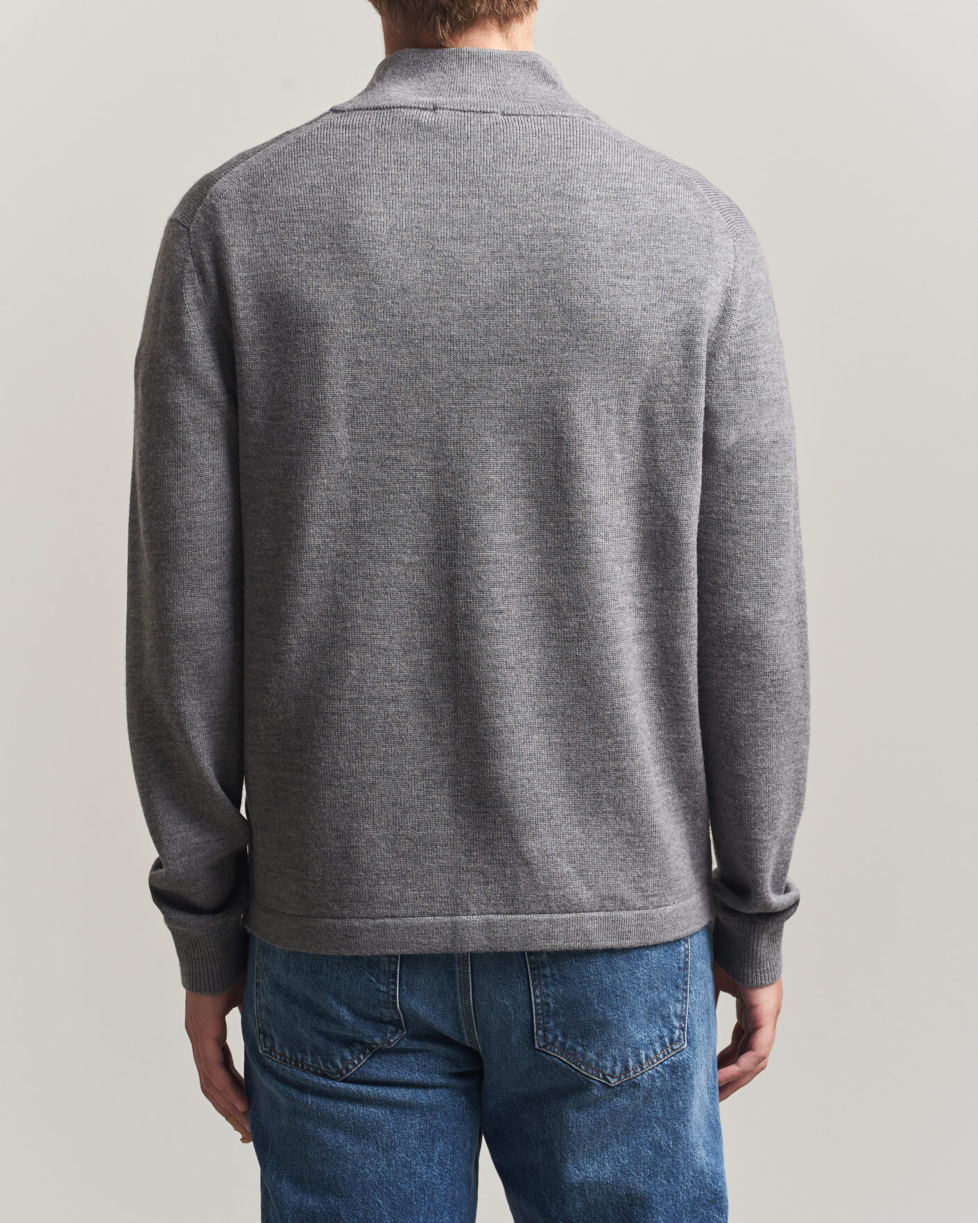 Mies | Puserot | Tiger of Sweden | Travis Wool Half Zip Concrete Melange