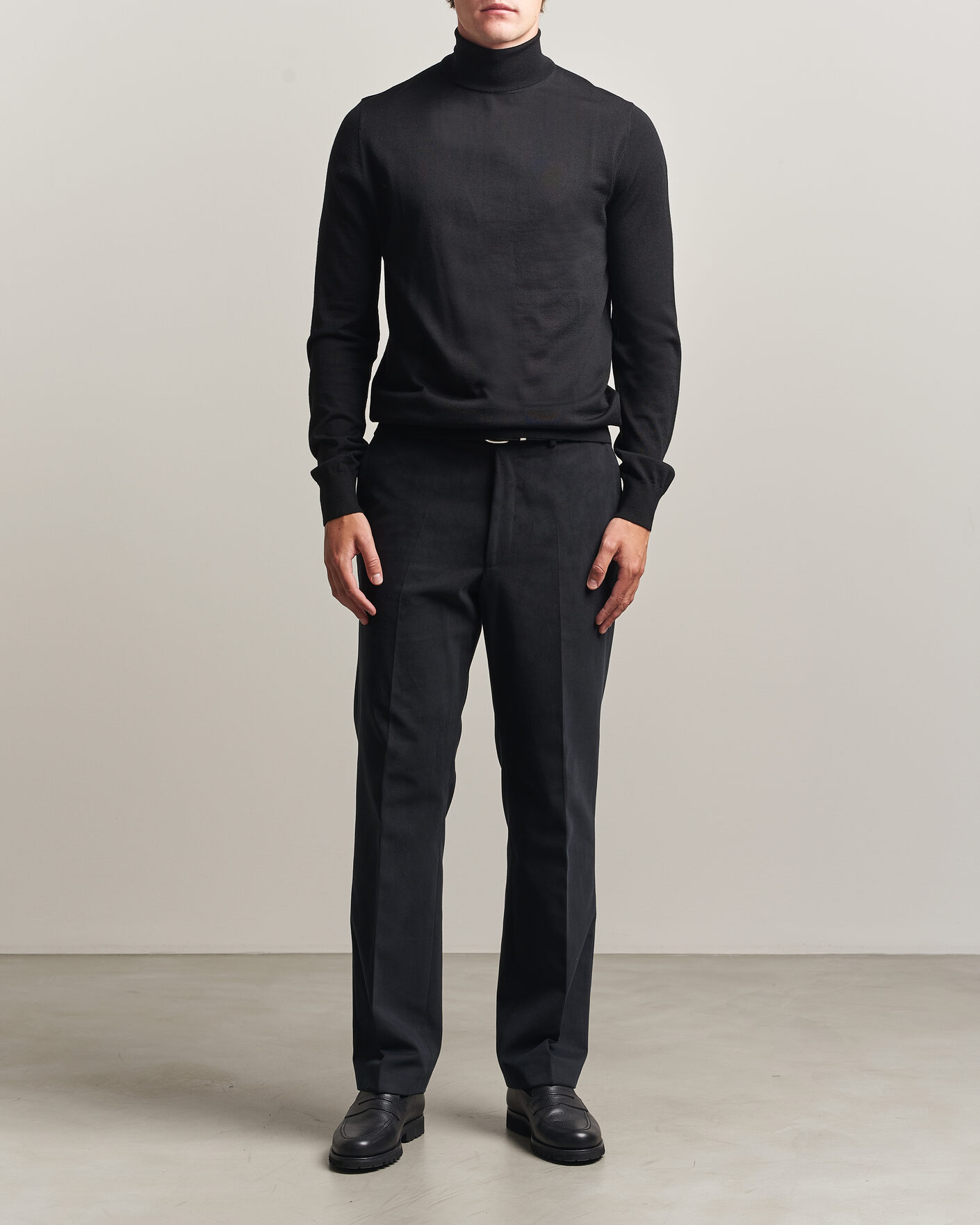 Mies | Puserot | Tiger of Sweden | Nevile Extra Fine Merino Polo Black