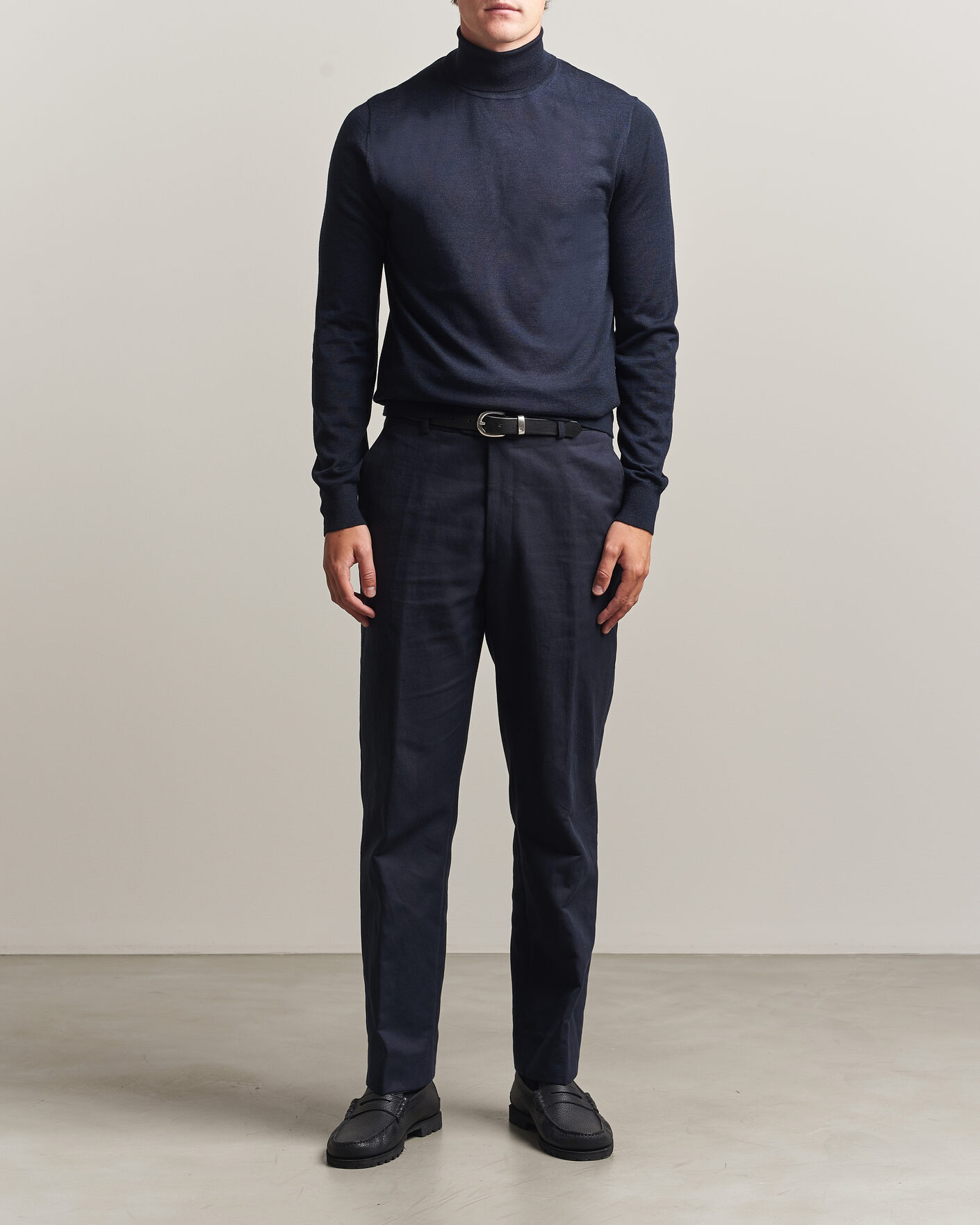 Mies | Puserot | Tiger of Sweden | Nevile Extra Fine Merino Polo Light Ink