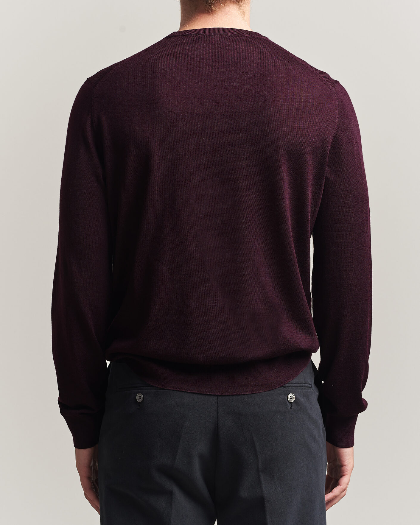 Mies | Puserot | Tiger of Sweden | Connor Extra Fine Merino Crew Neck Pullover Aubergine