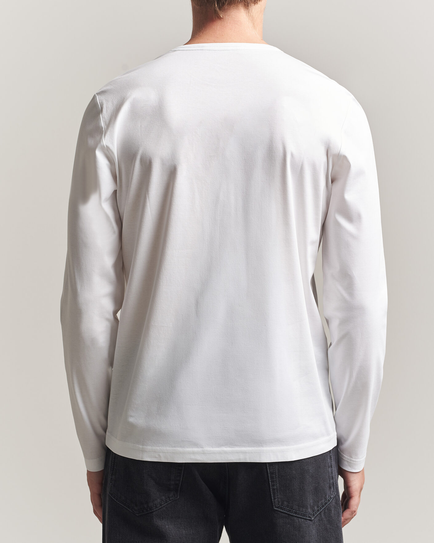 Mies | T-paidat | Tiger of Sweden | Olaf Mercerized Cotton Long Sleeve T-Shirt Pure White
