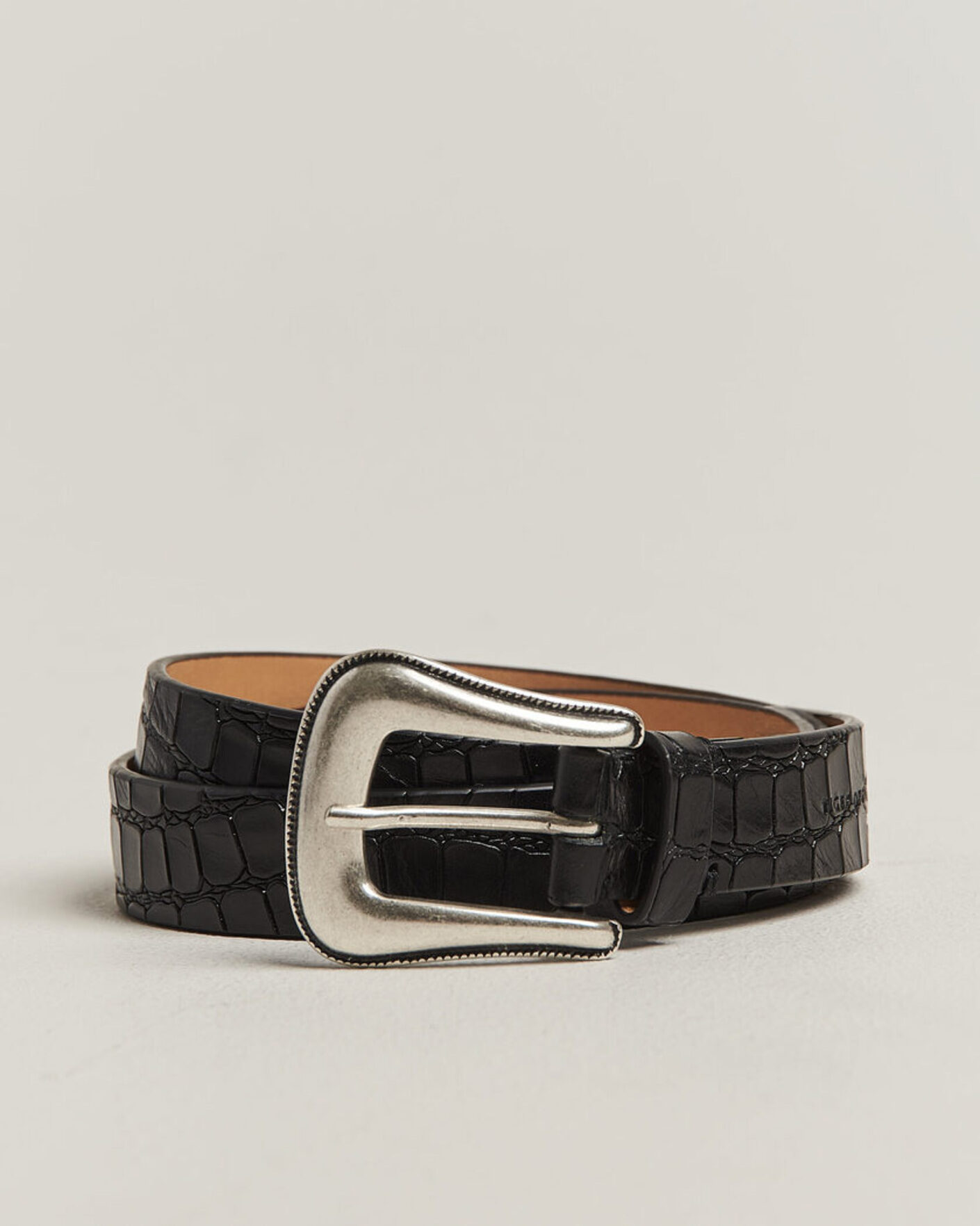 Mies | Vyöt | Tiger of Sweden | Ecus Structured Leather Western Belt Black