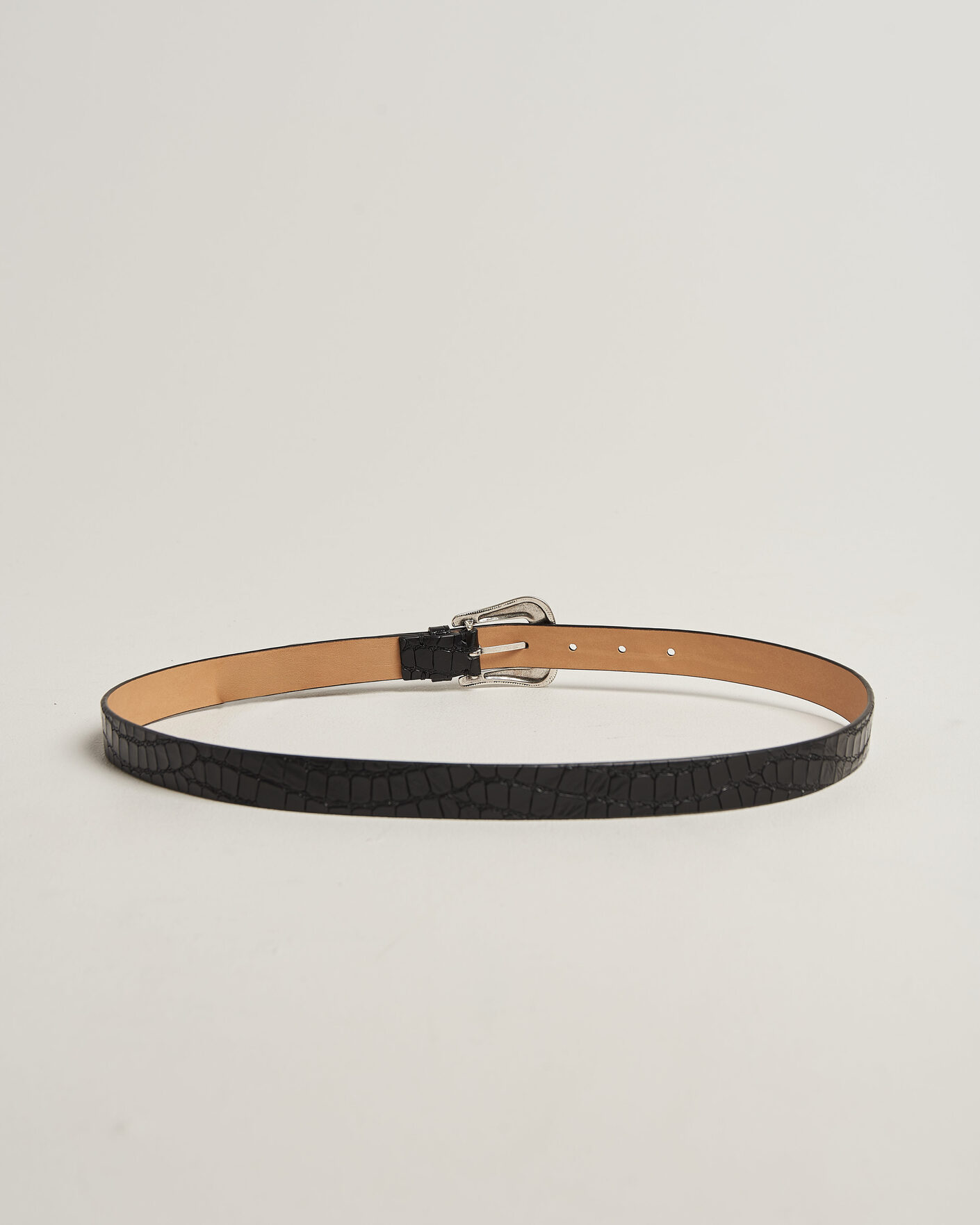 Mies | Vyöt | Tiger of Sweden | Ecus Structured Leather Western Belt Black