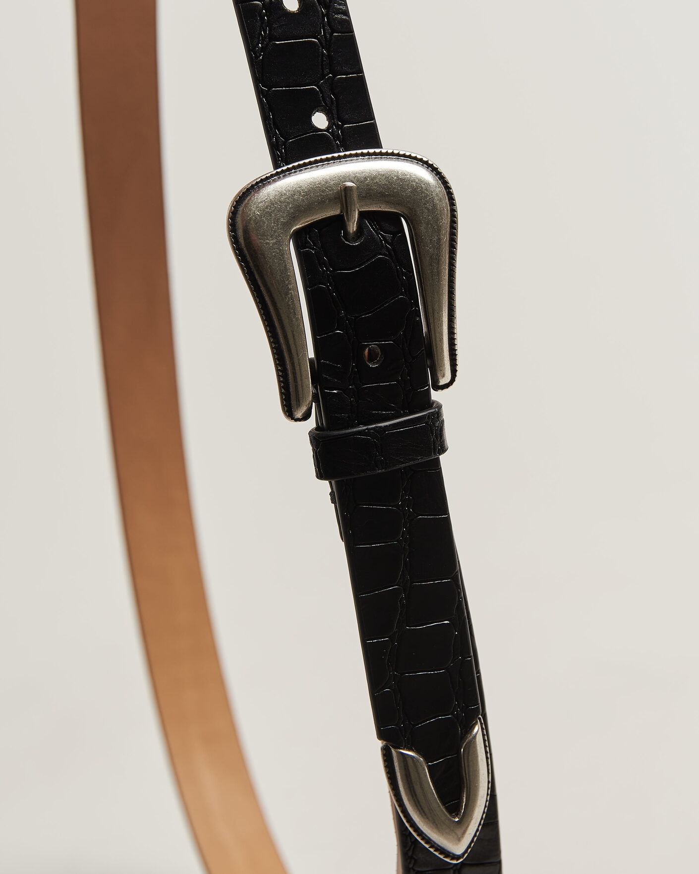 Mies | Vyöt | Tiger of Sweden | Ecus Structured Leather Western Belt Black