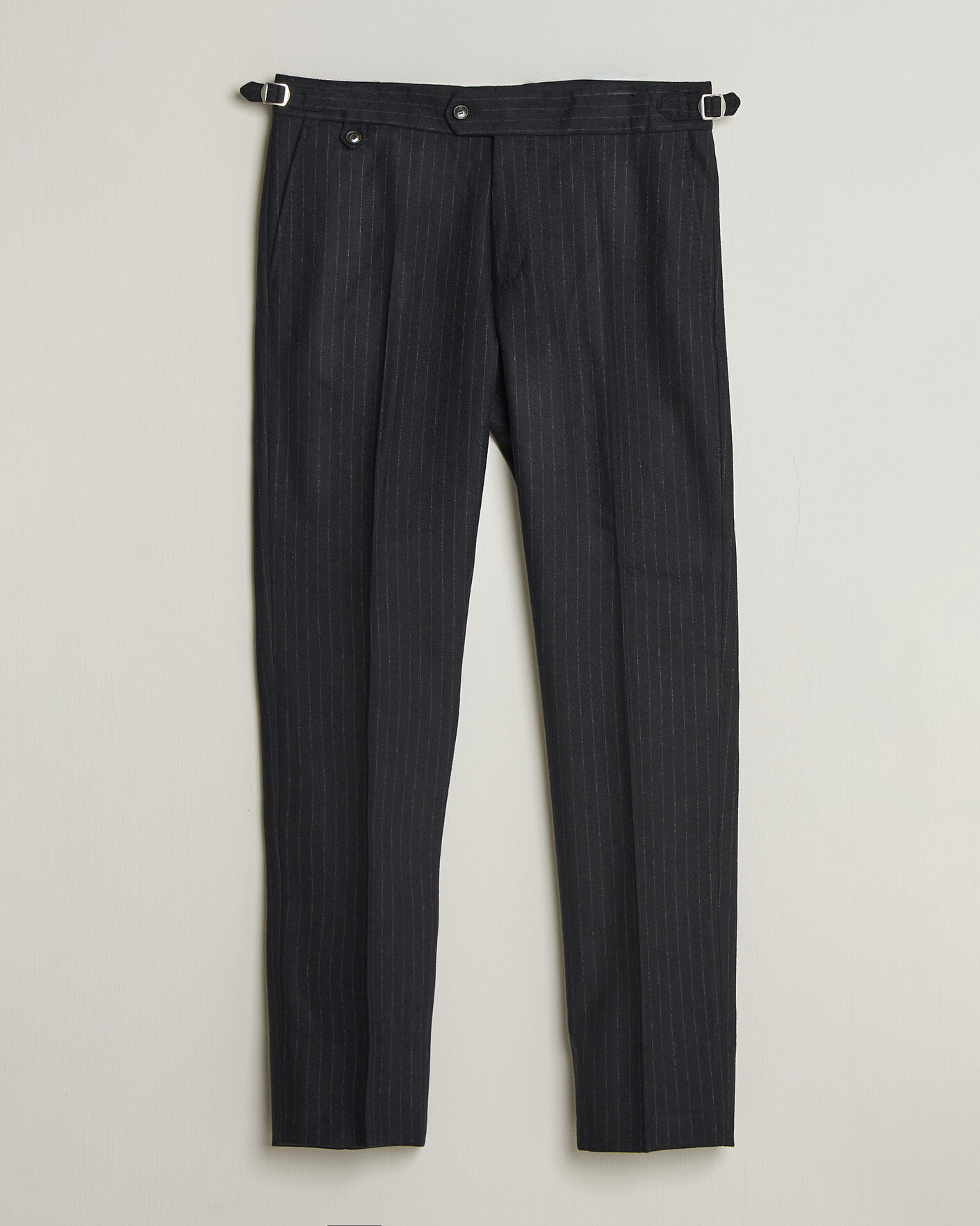 Mies | Housut | Tiger of Sweden | Tense Wool Pleated Pinstriped Trousers Blue Function