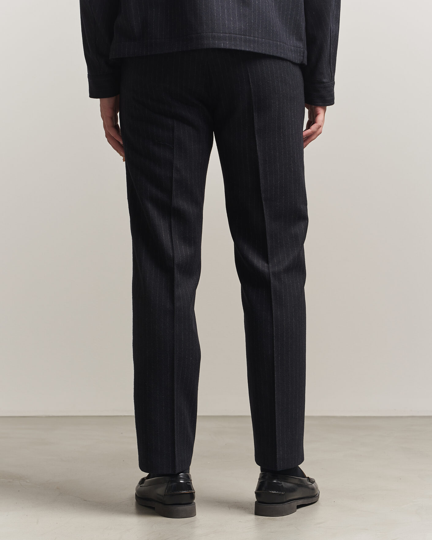 Mies | Housut | Tiger of Sweden | Tense Wool Pleated Pinstriped Trousers Blue Function