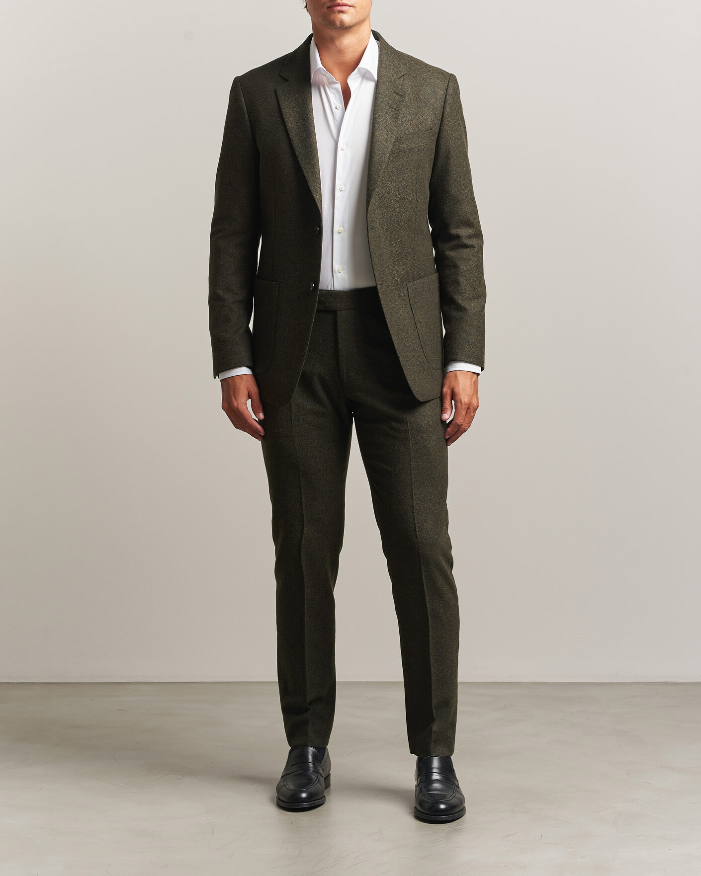 Mies | Housut | Tiger of Sweden | Tenuta Wool Flannel Suit Trousers Muted Canopy