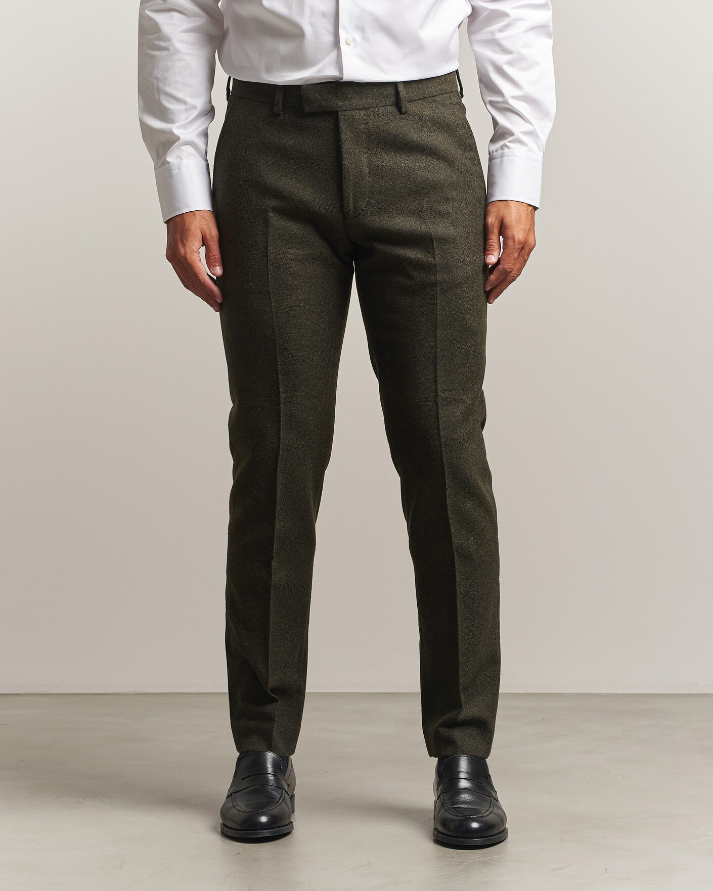 Mies | Housut | Tiger of Sweden | Tenuta Wool Flannel Suit Trousers Muted Canopy