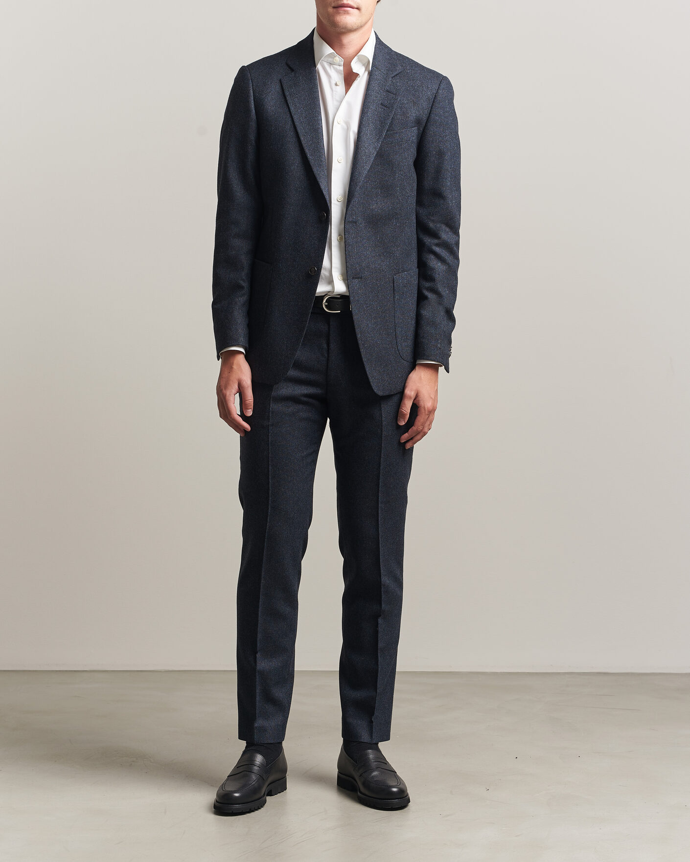 Mies | Housut | Tiger of Sweden | Tenuta Wool Flannel Suit Trousers Midnight Blue