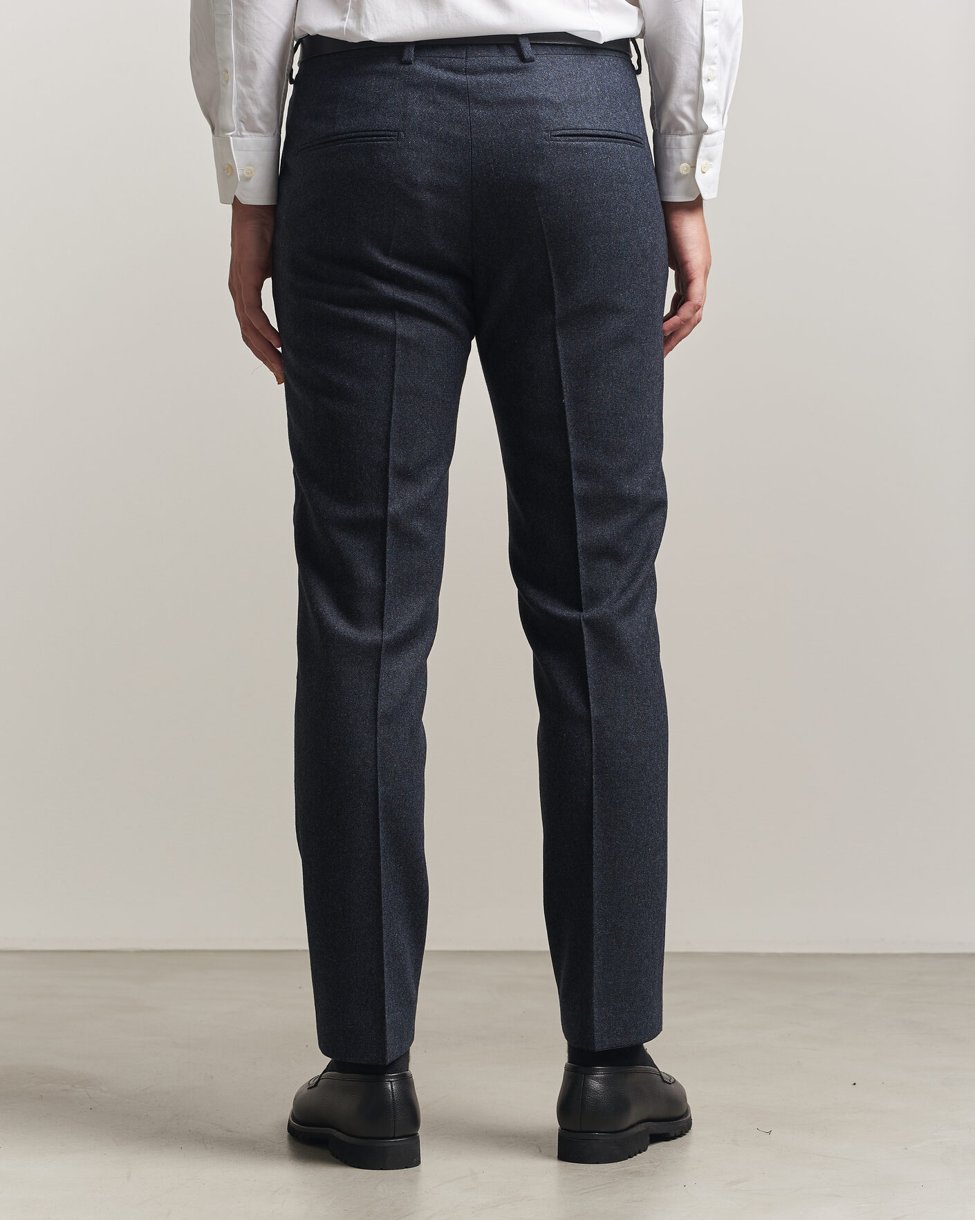 Mies | Housut | Tiger of Sweden | Tenuta Wool Flannel Suit Trousers Midnight Blue