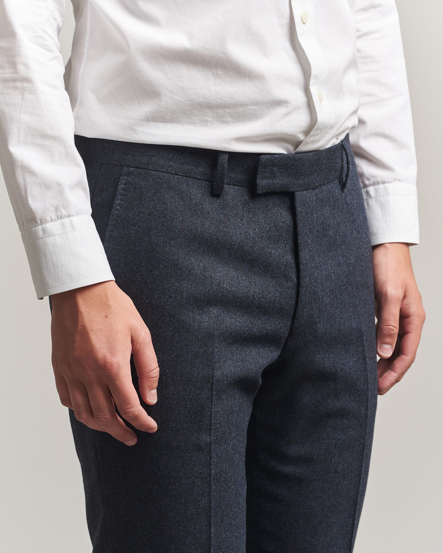 Mies | Housut | Tiger of Sweden | Tenuta Wool Flannel Suit Trousers Midnight Blue