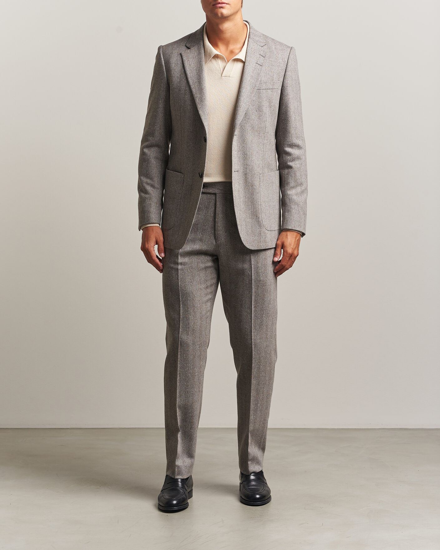 Mies | Housut | Tiger of Sweden | Tense Wool Donegal Suit Trousers Dark Stone