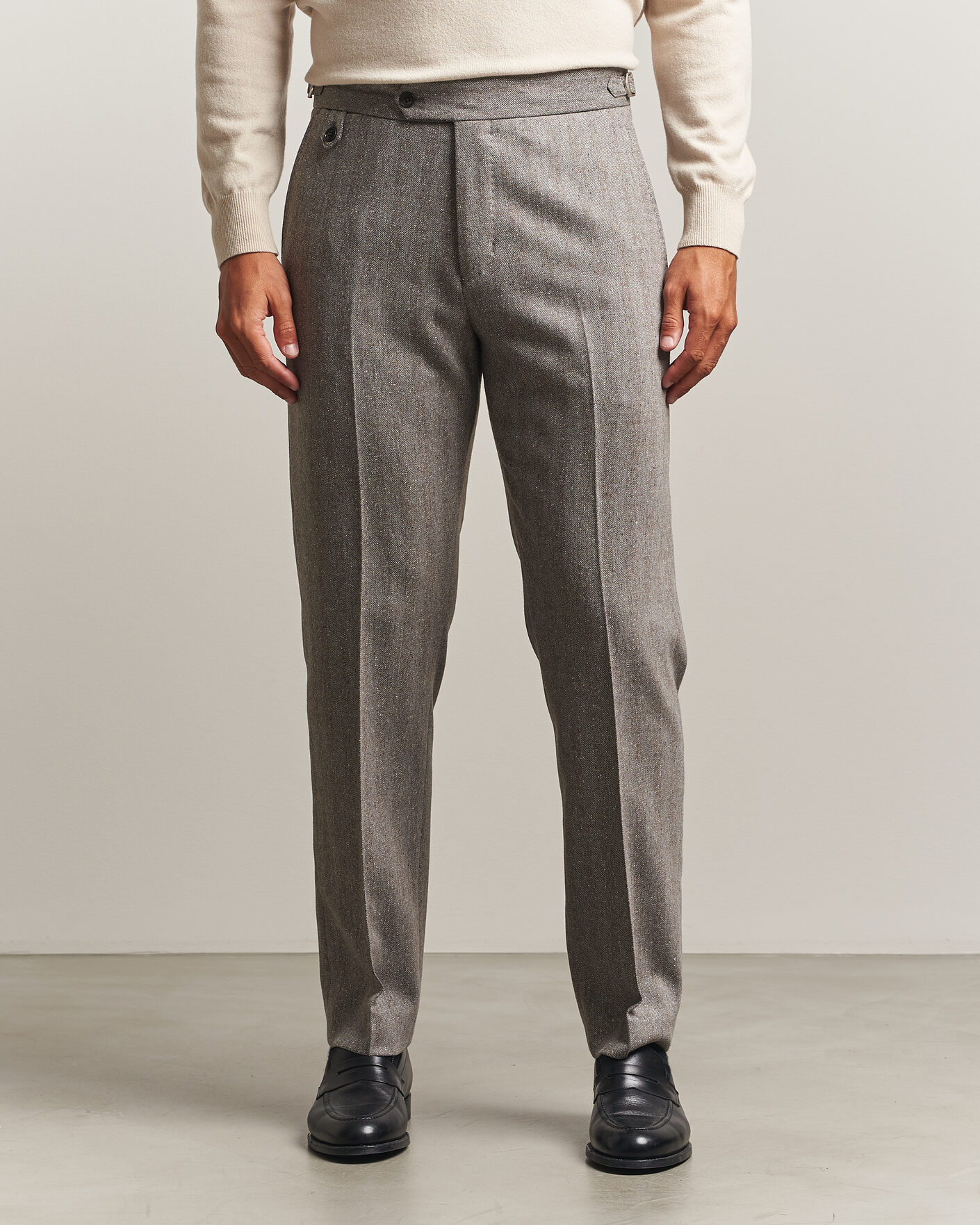 Mies | Housut | Tiger of Sweden | Tense Wool Donegal Suit Trousers Dark Stone