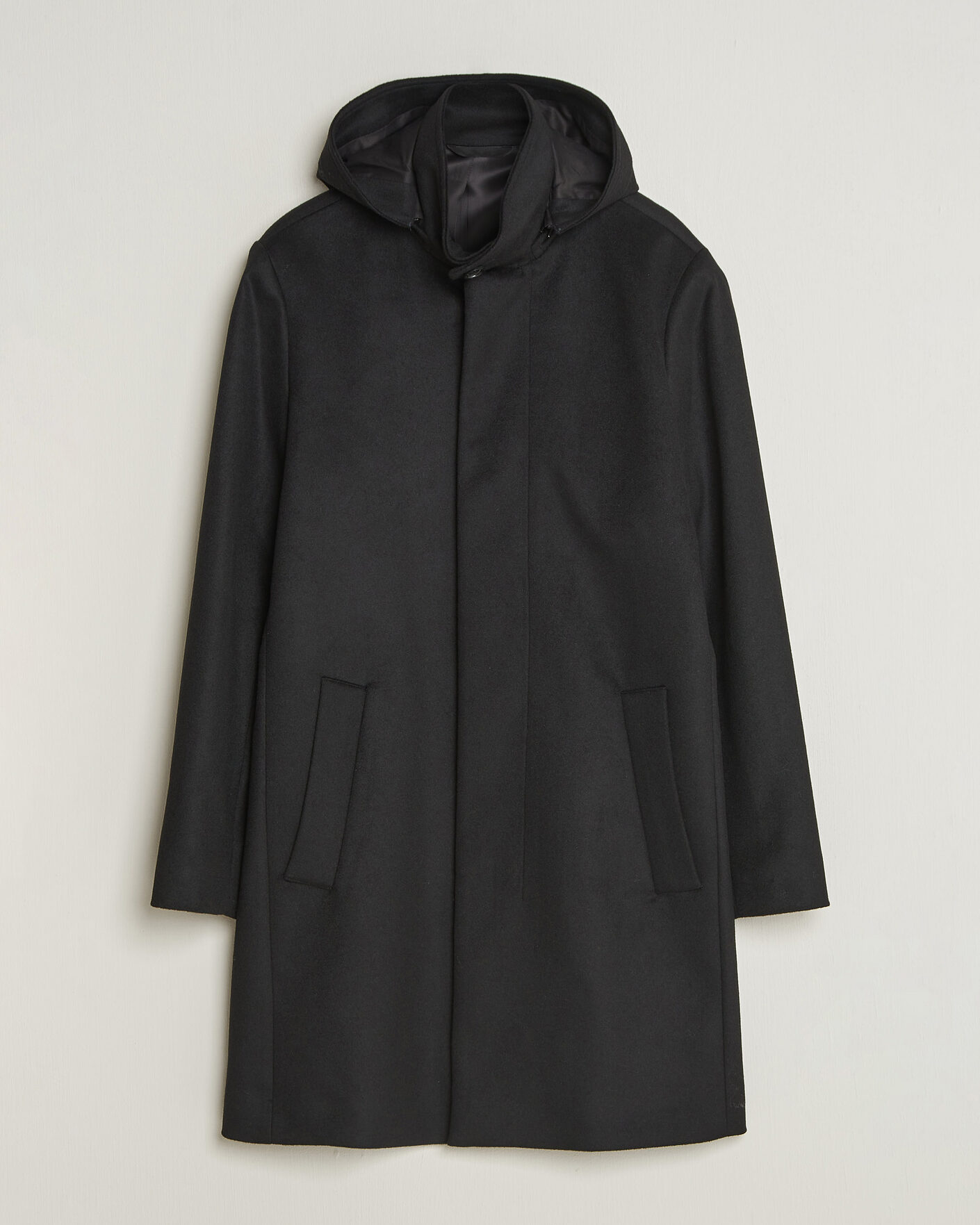 Mies | Takit | Tiger of Sweden | Aleric Wool/Cashmere Hooded Coat Black