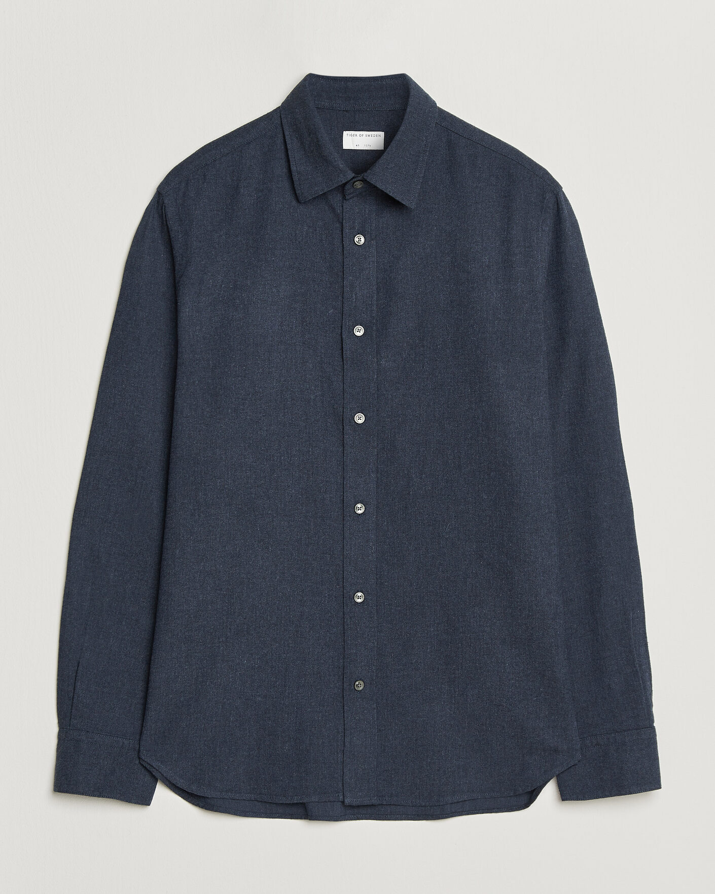 Mies | Kauluspaidat | Tiger of Sweden | Bjorn Brushed Cotton Shirt Steel Blue