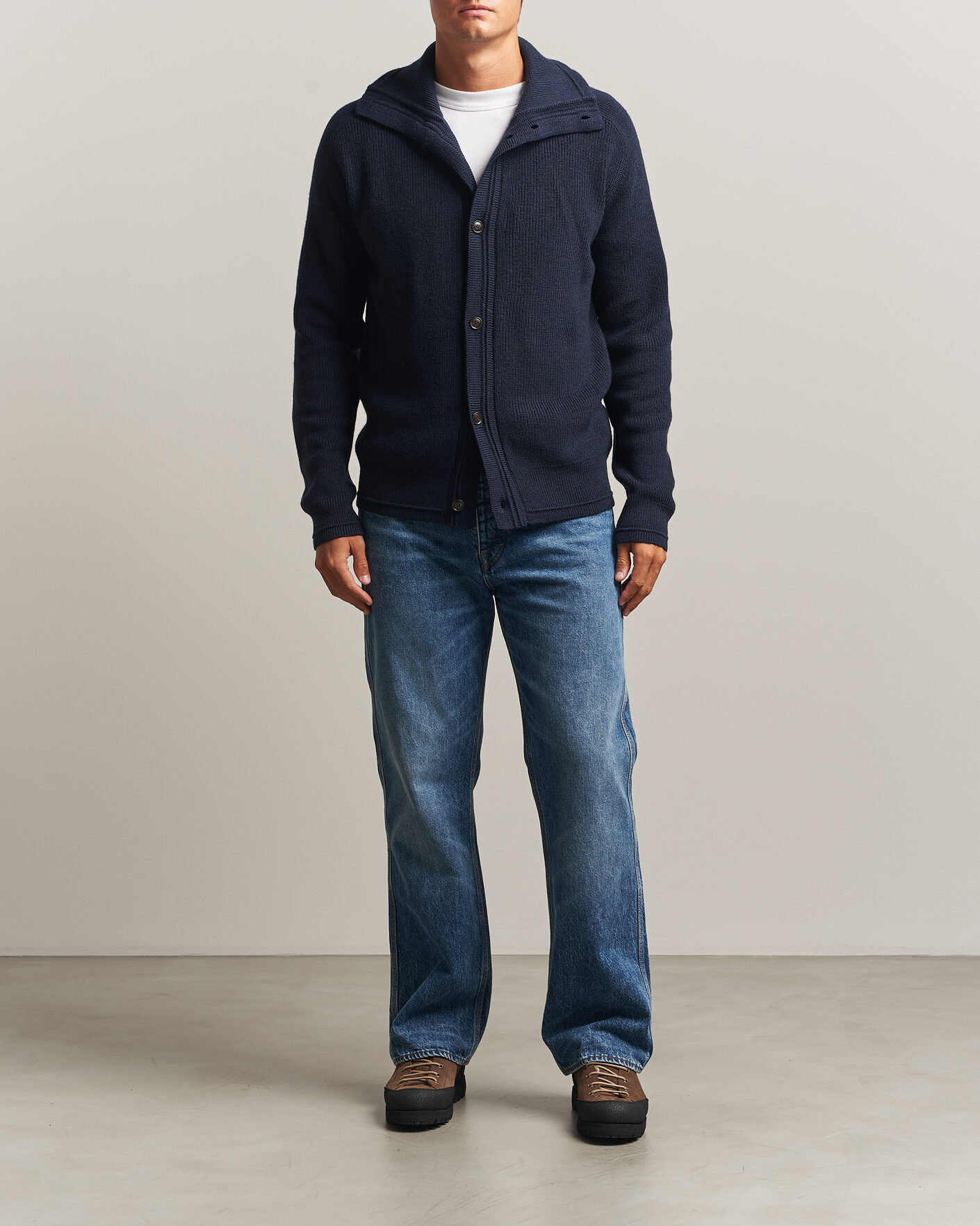 Mies | Puserot | Tiger of Sweden | Leander Wool Knitted Cardigan Night Grape