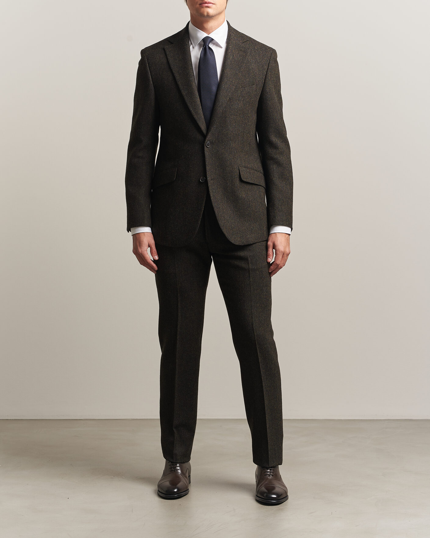 Mies | Housut | Walker Slater | Edward Shetland Wool Donegal Trousers Brown