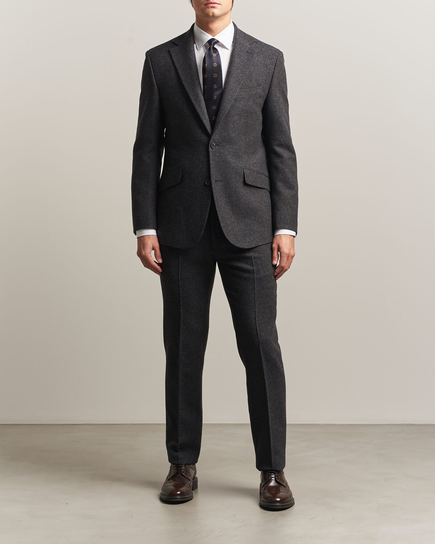 Mies | Housut | Walker Slater | Edward Shetland Wool Donegal Trousers Navy