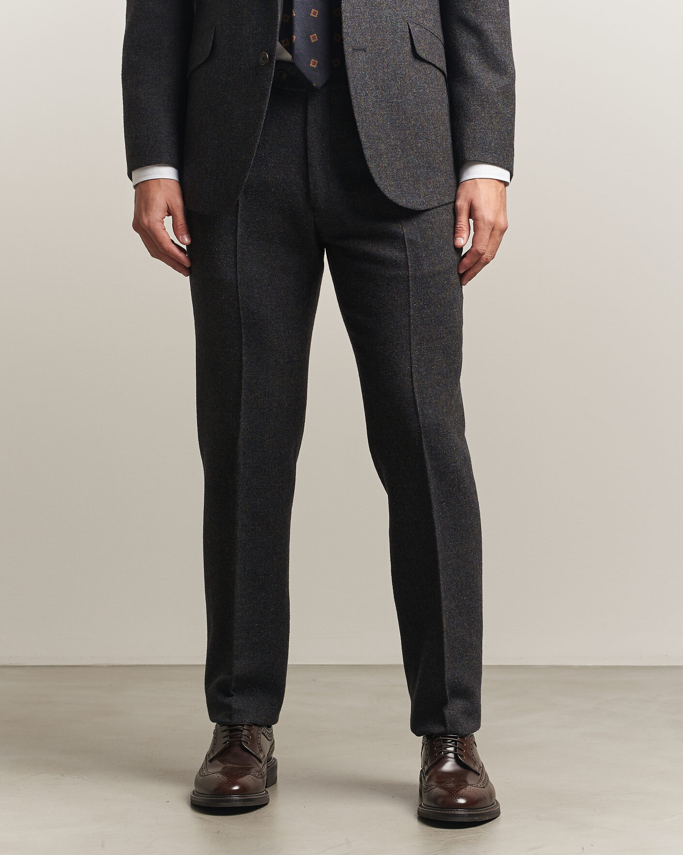 Mies | Housut | Walker Slater | Edward Shetland Wool Donegal Trousers Navy