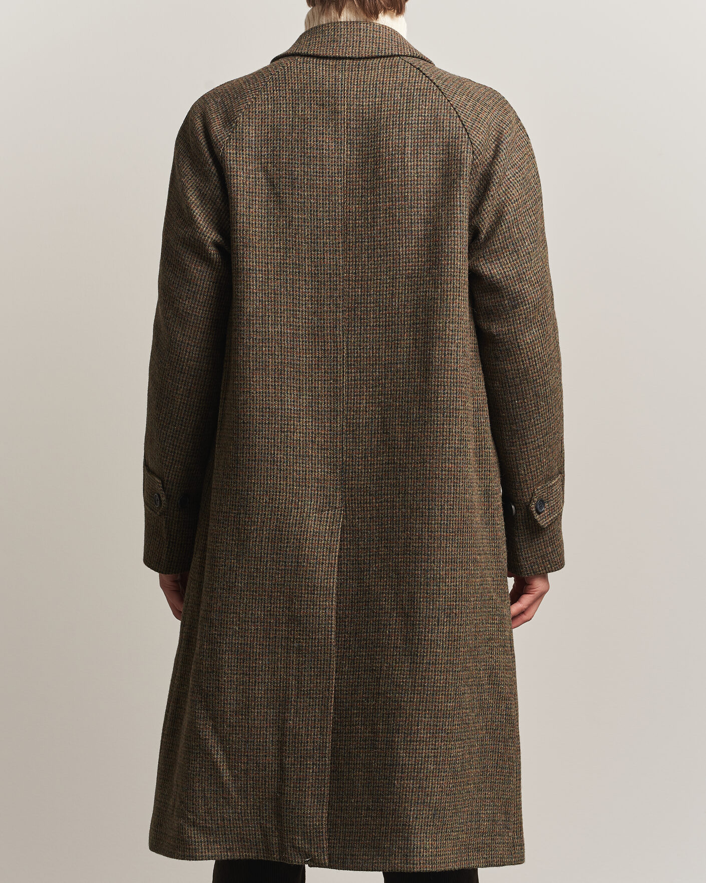Mies | Takit | Walker Slater | Sherlock Harris Tweed Microcheck Coat Amber Brown