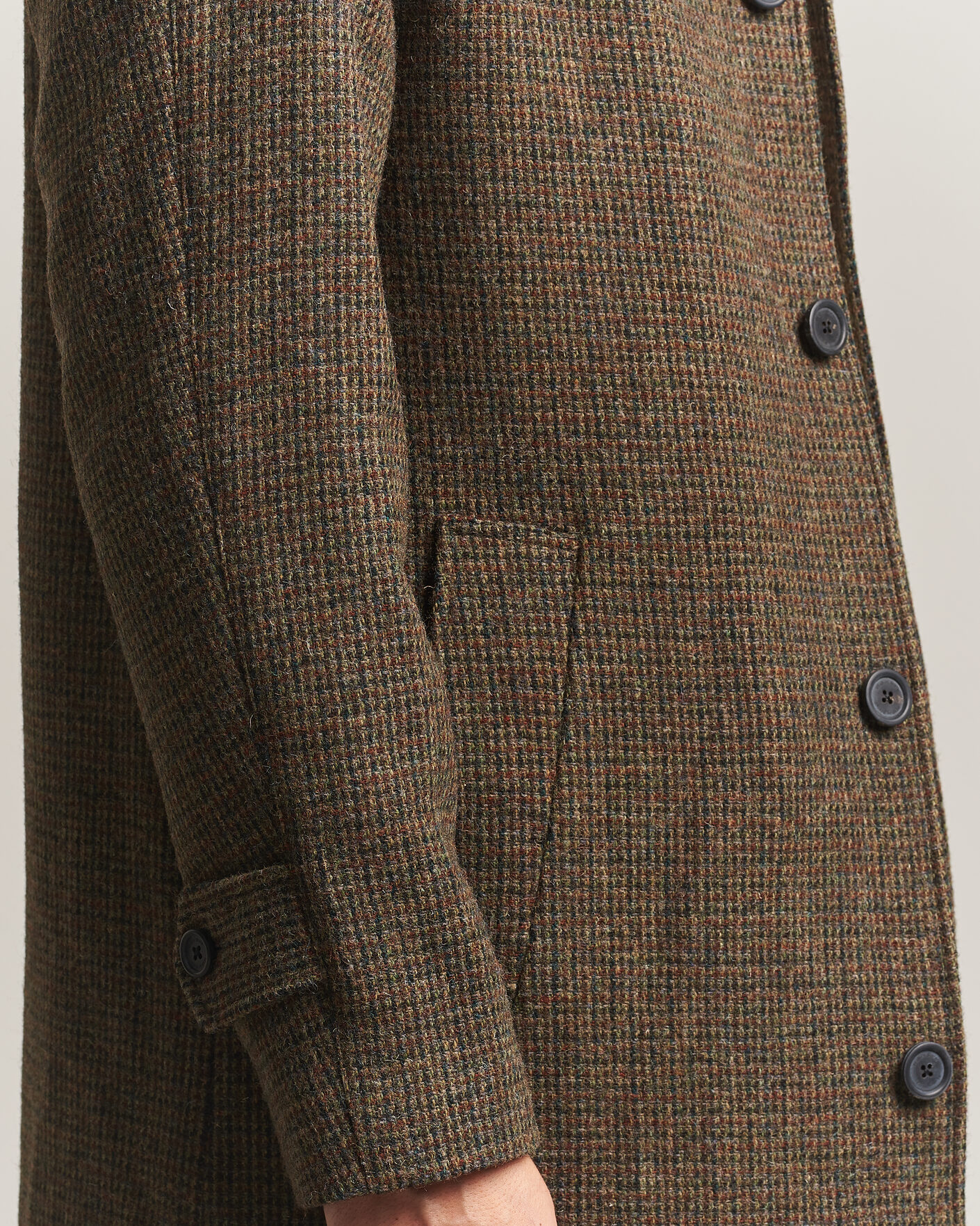 Mies | Takit | Walker Slater | Sherlock Harris Tweed Microcheck Coat Amber Brown