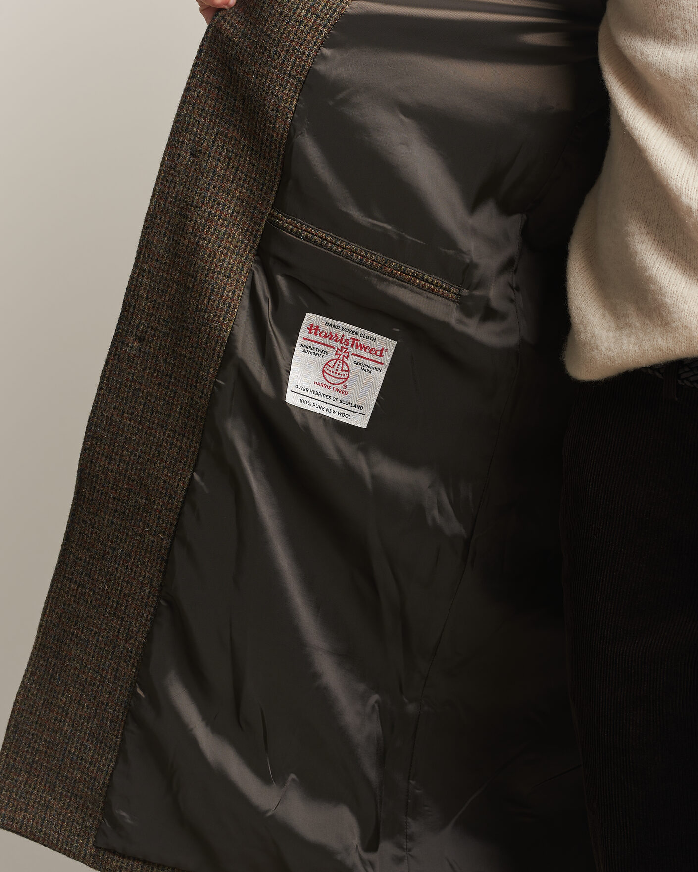 Mies | Takit | Walker Slater | Sherlock Harris Tweed Microcheck Coat Amber Brown