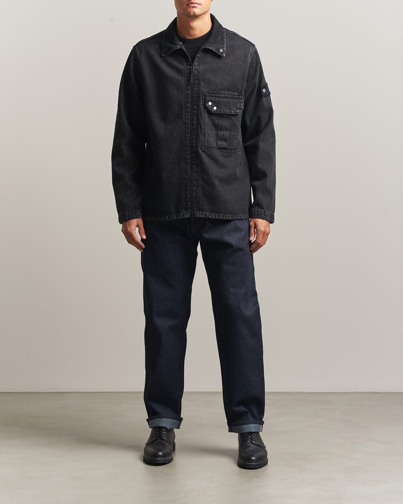 Mies | Farkut | Stone Island | Regular Straight Fit Selvedge Jeans Blue Raw