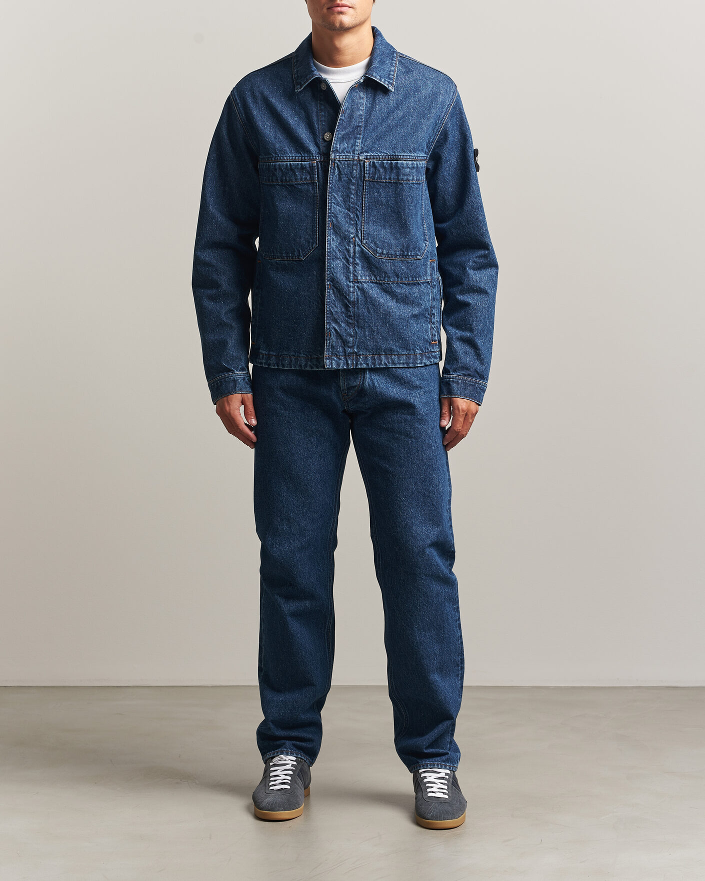 Mies | Farkut | Stone Island | Regular Straight Fit Indigo Jeans Blue Medium Wash