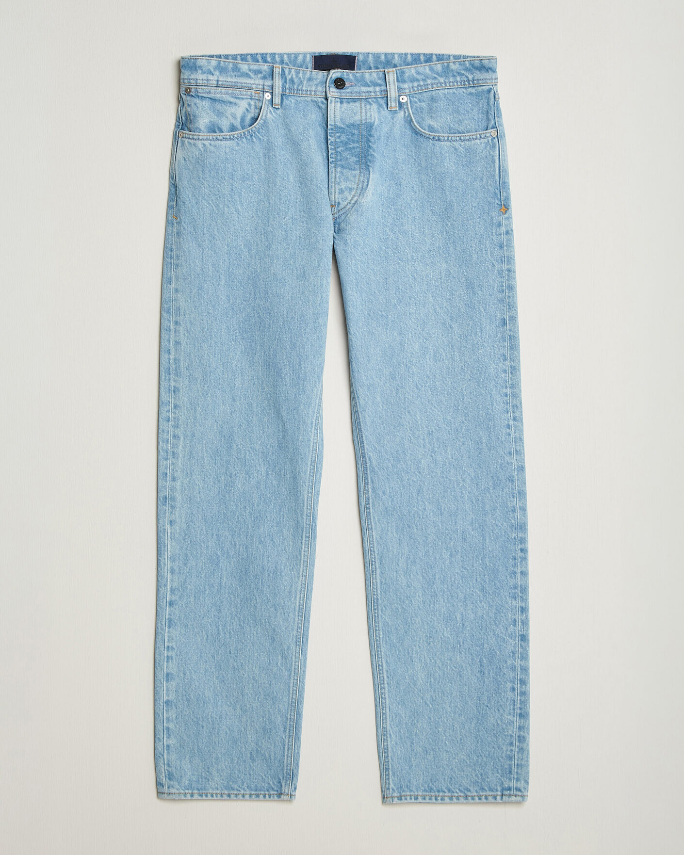 Mies | Farkut | Stone Island | Regular Straight Fit Indigo Jeans Blue Light Wash
