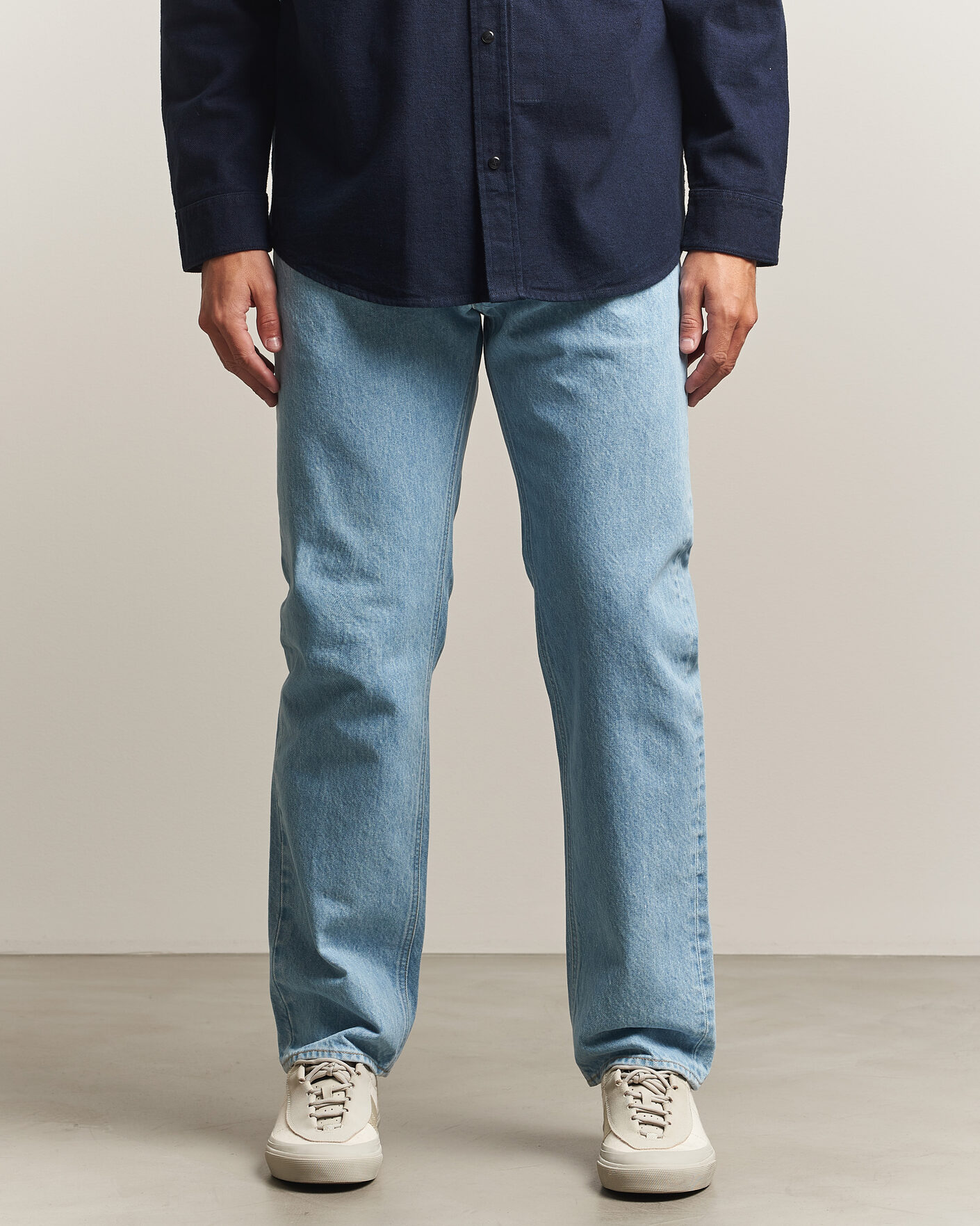 Mies | Farkut | Stone Island | Regular Straight Fit Indigo Jeans Blue Light Wash