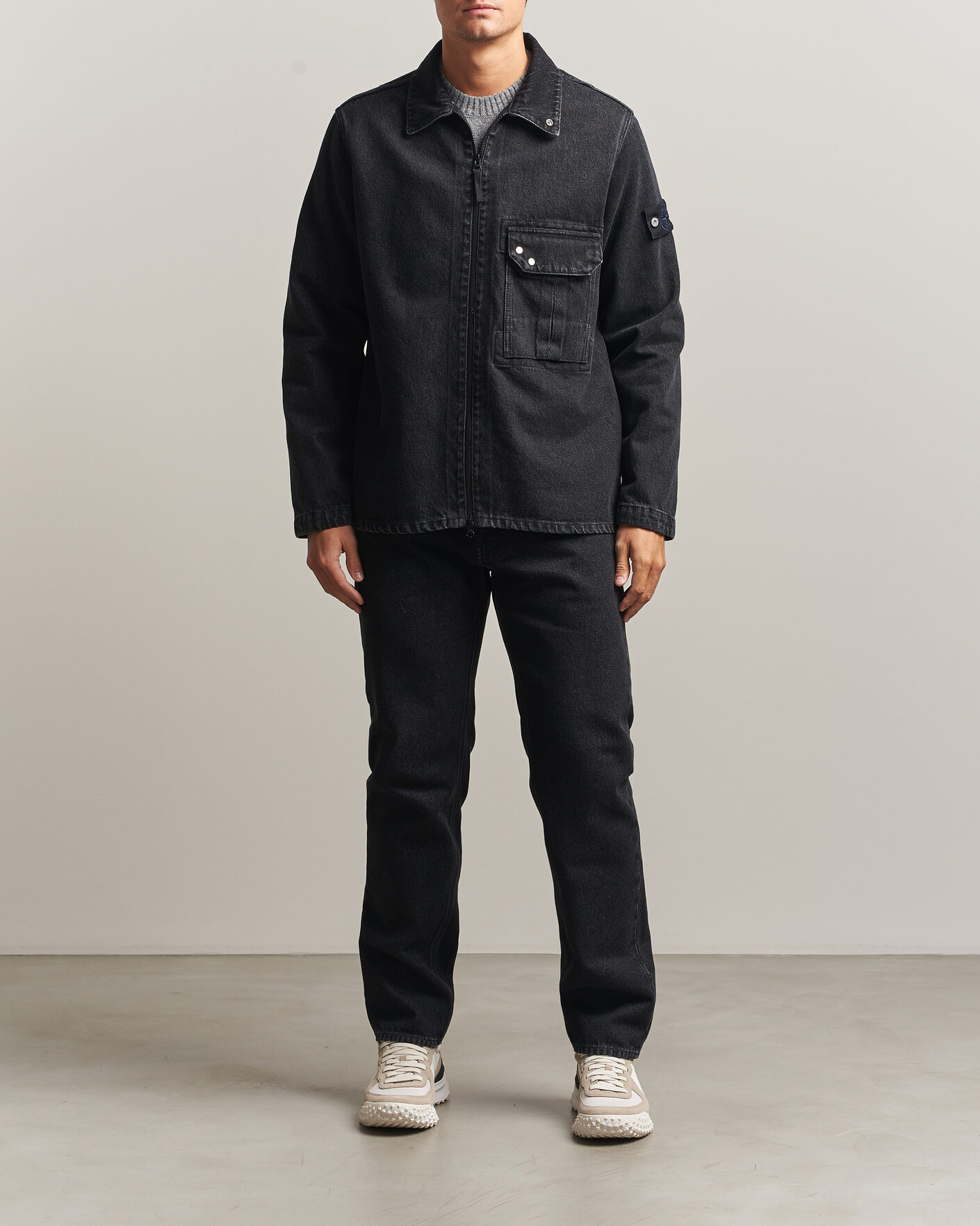 Mies | Farkut | Stone Island | Regular Straight Fit Jeans Black Medium Wash