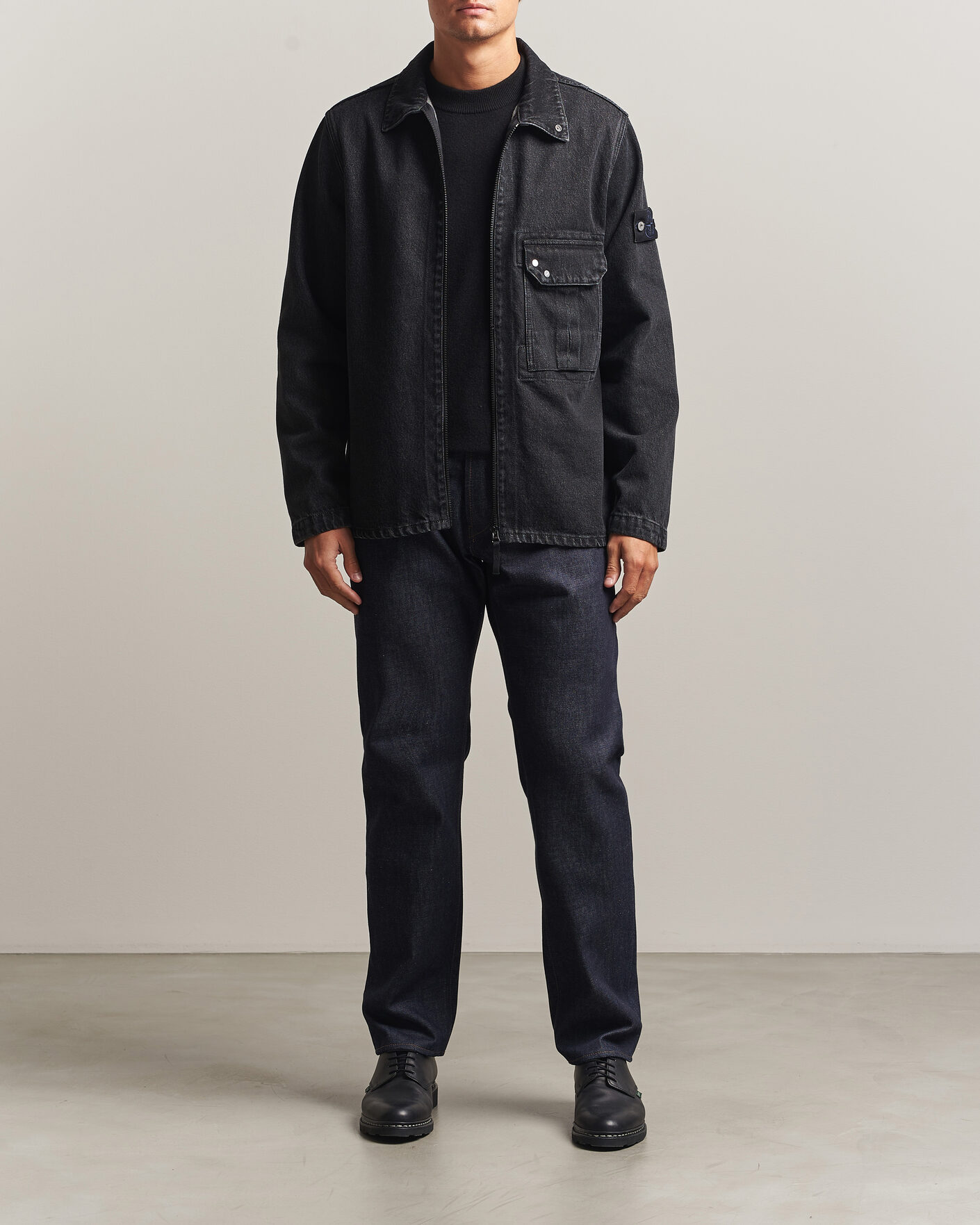Mies | Farkut | Stone Island | Regular Straight Fit Indigo Jeans Blue Raw