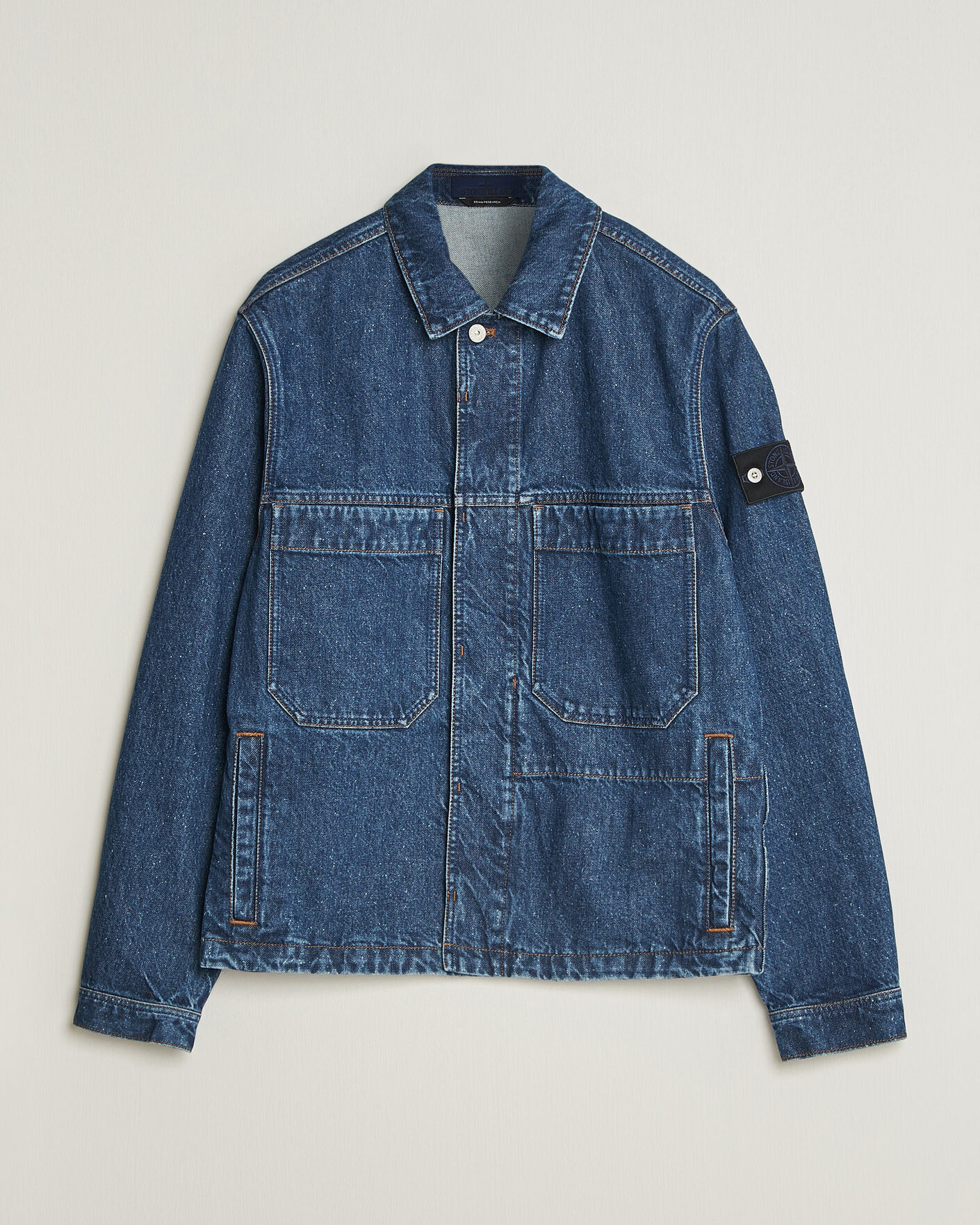 Mies | Takit | Stone Island | Indigo Denim Coach Jacket Blue Medium Wash