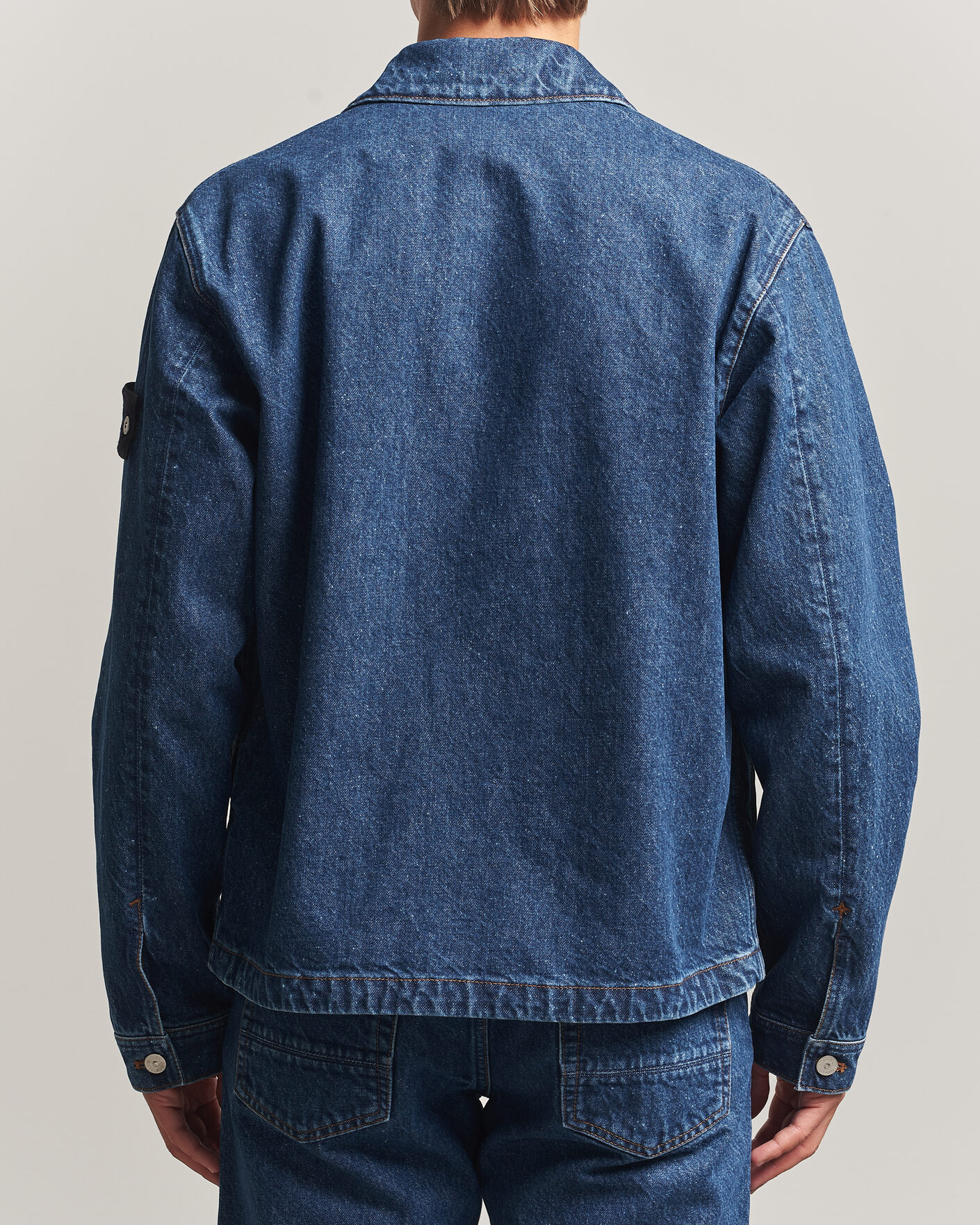 Mies | Takit | Stone Island | Indigo Denim Coach Jacket Blue Medium Wash