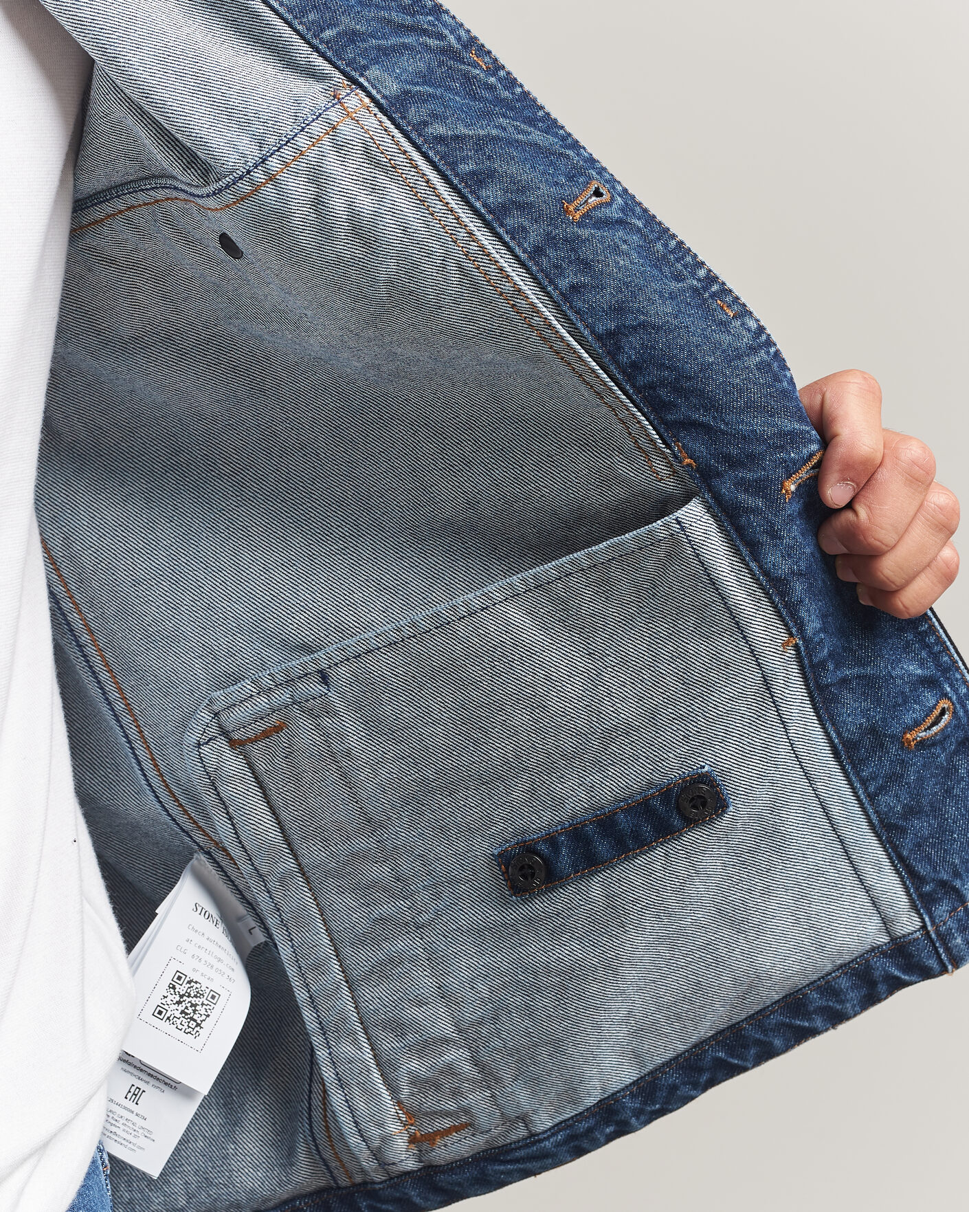 Mies | Takit | Stone Island | Indigo Denim Coach Jacket Blue Medium Wash