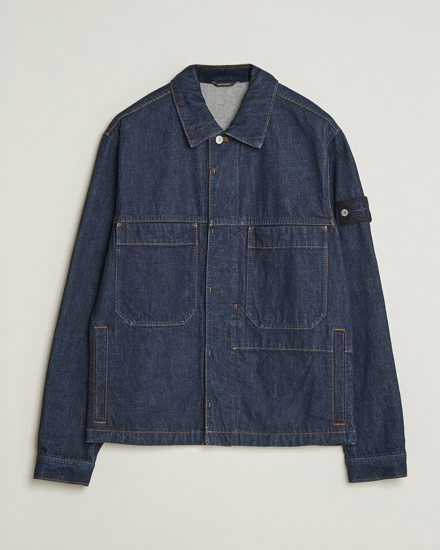 Mies | Takit | Stone Island | Indigo Denim Coach Jacket Blue Rinse