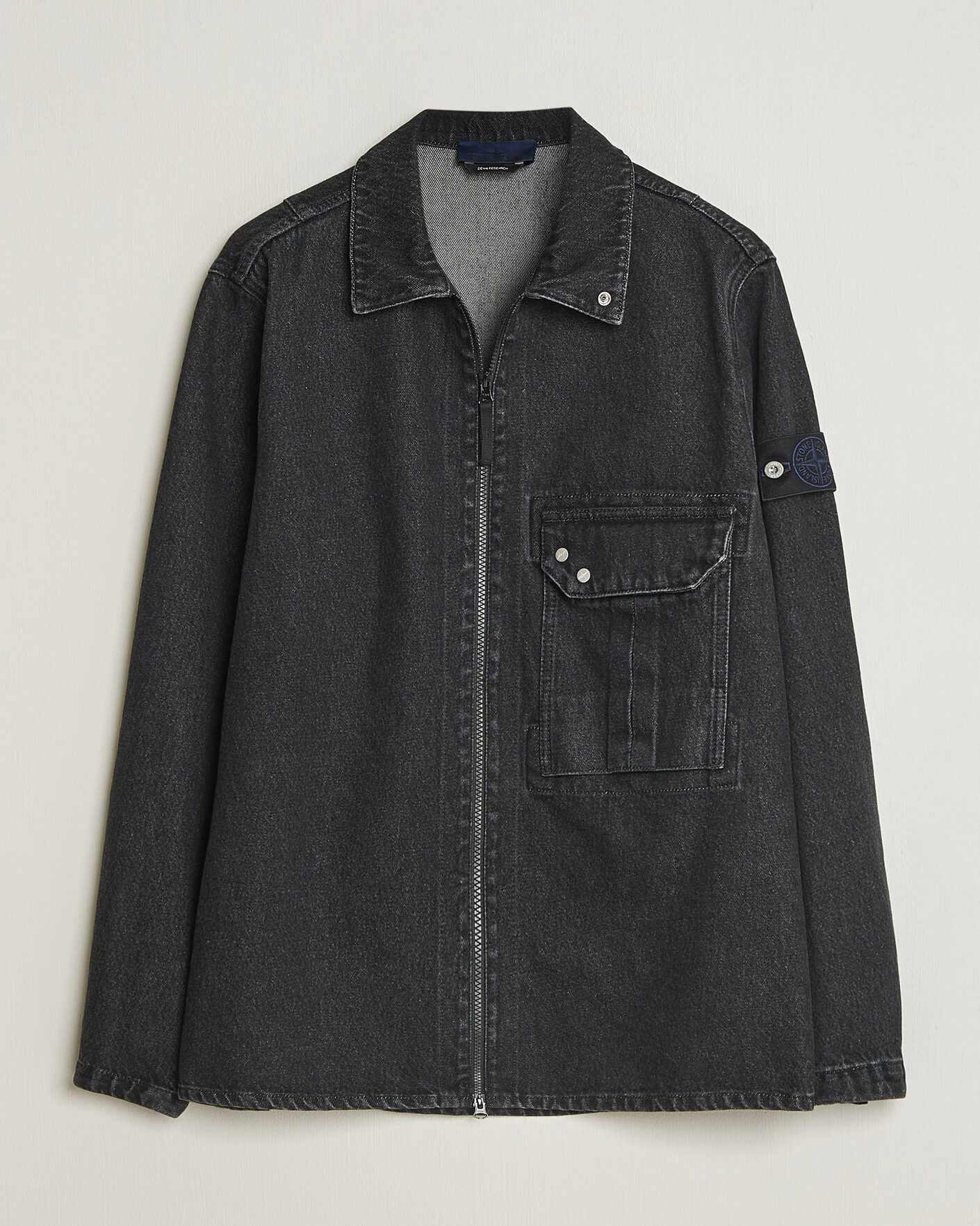 Mies | Kauluspaidat | Stone Island | Denim Overshirt Black Medium Wash