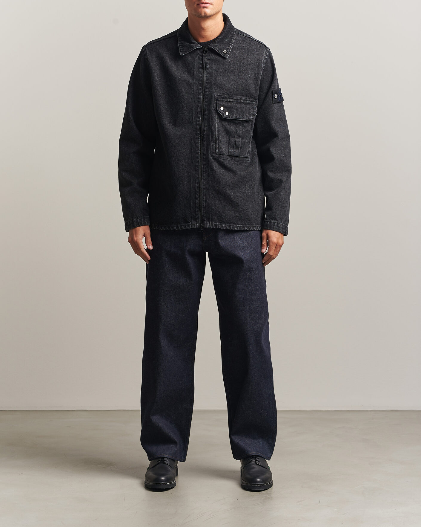 Mies | Kauluspaidat | Stone Island | Denim Overshirt Black Medium Wash