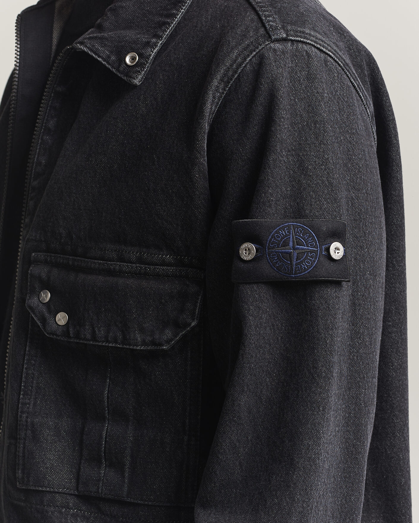Mies | Kauluspaidat | Stone Island | Denim Overshirt Black Medium Wash