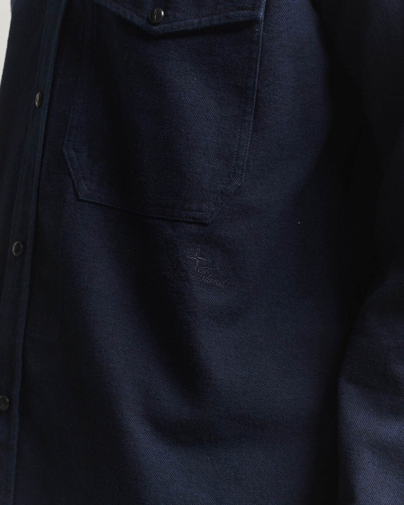 Mies | Kauluspaidat | Stone Island | Organic Cotton Flannel Denim Shirt Indigo