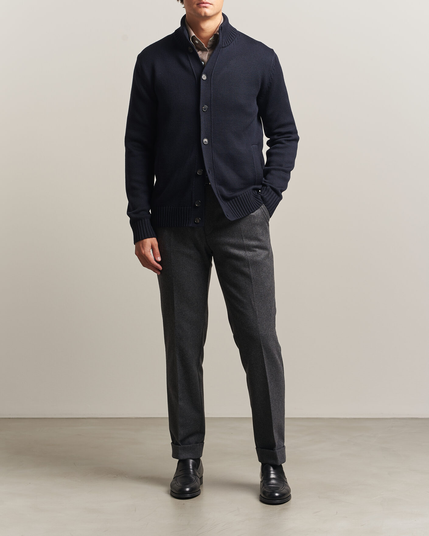 Mies | Puserot | Zanone | Virgin Merino Wool Chioto Navy