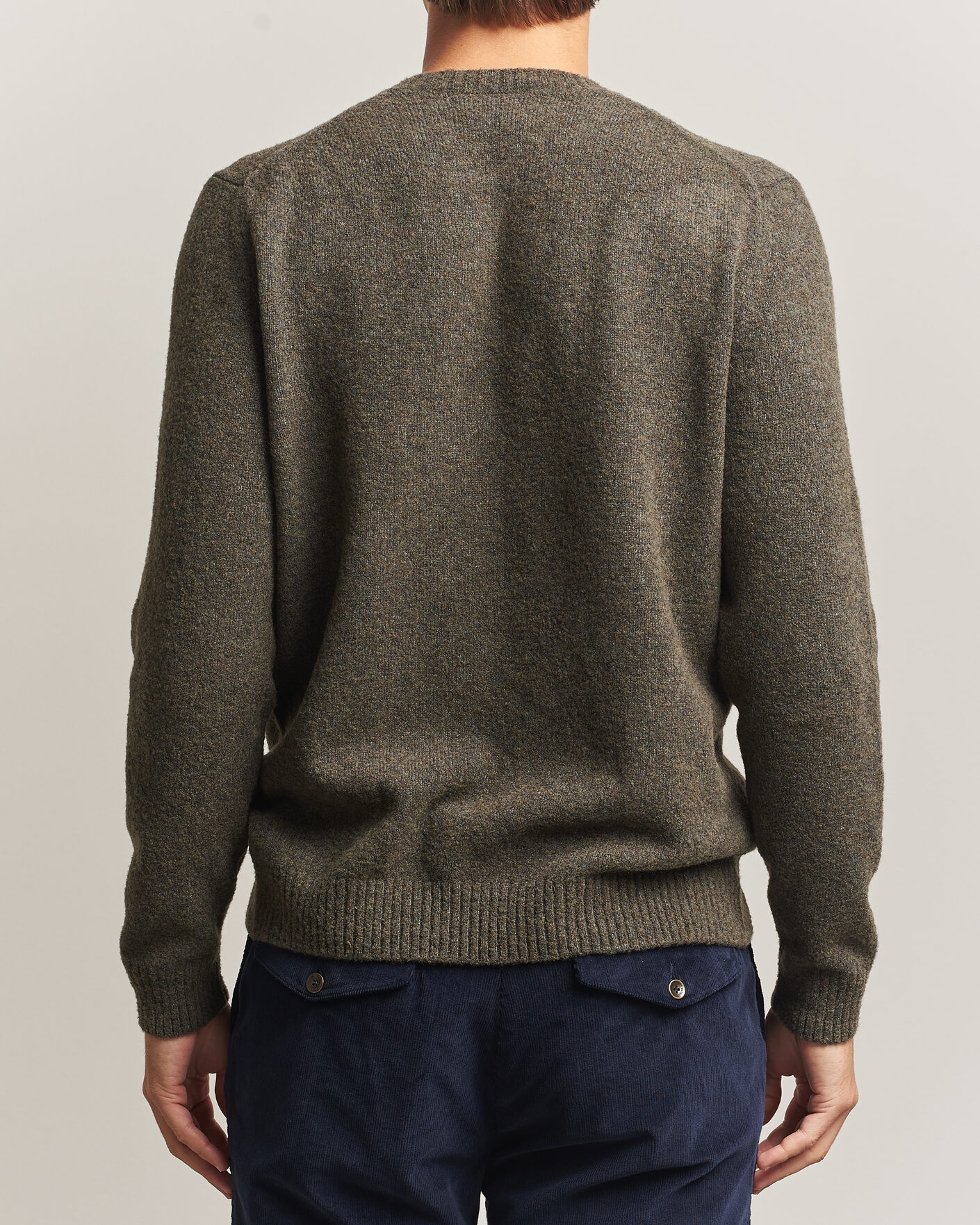 Mies | Puserot | Zanone | Wool Boucle Crew Neck Forest Green