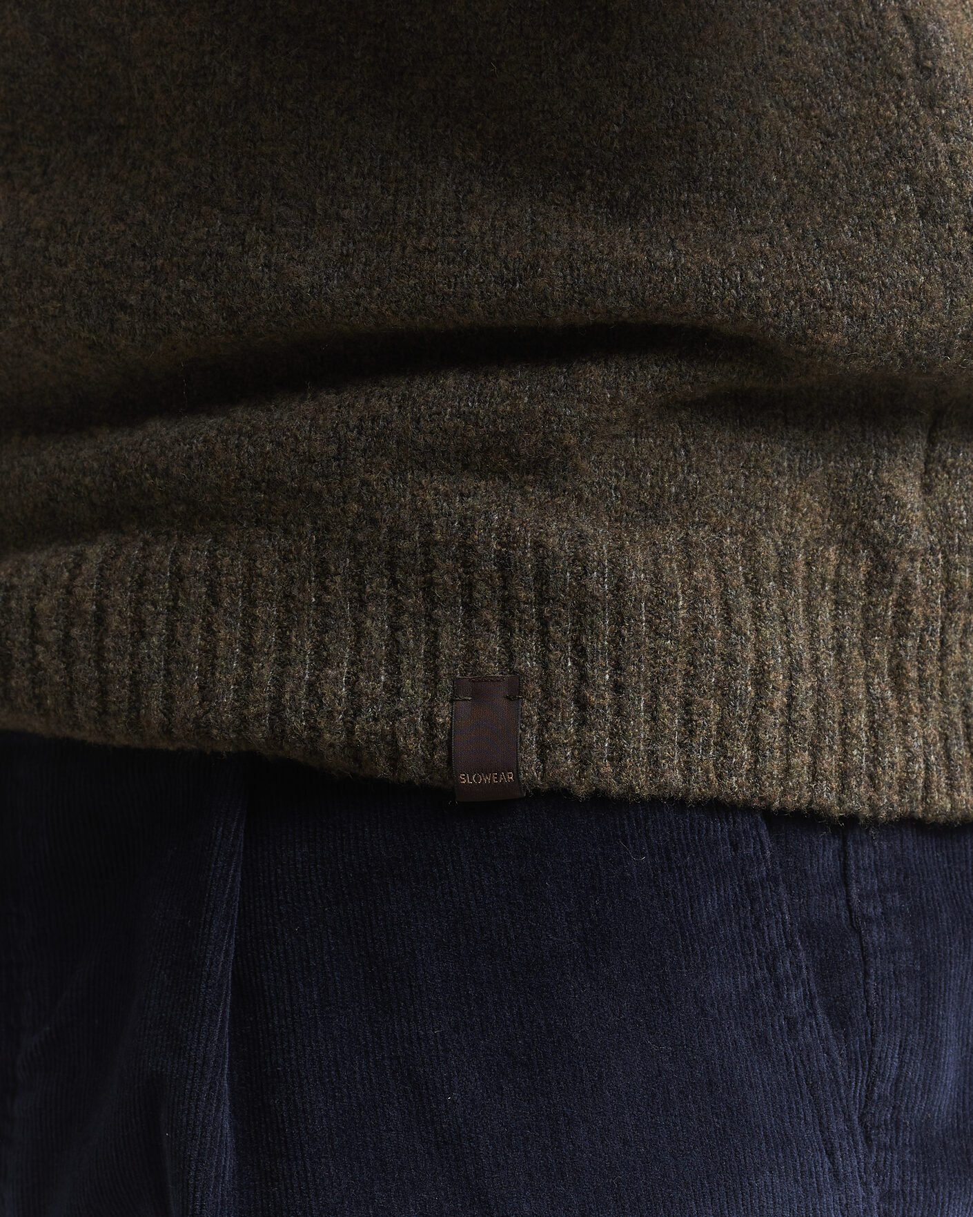 Mies | Puserot | Zanone | Wool Boucle Crew Neck Forest Green